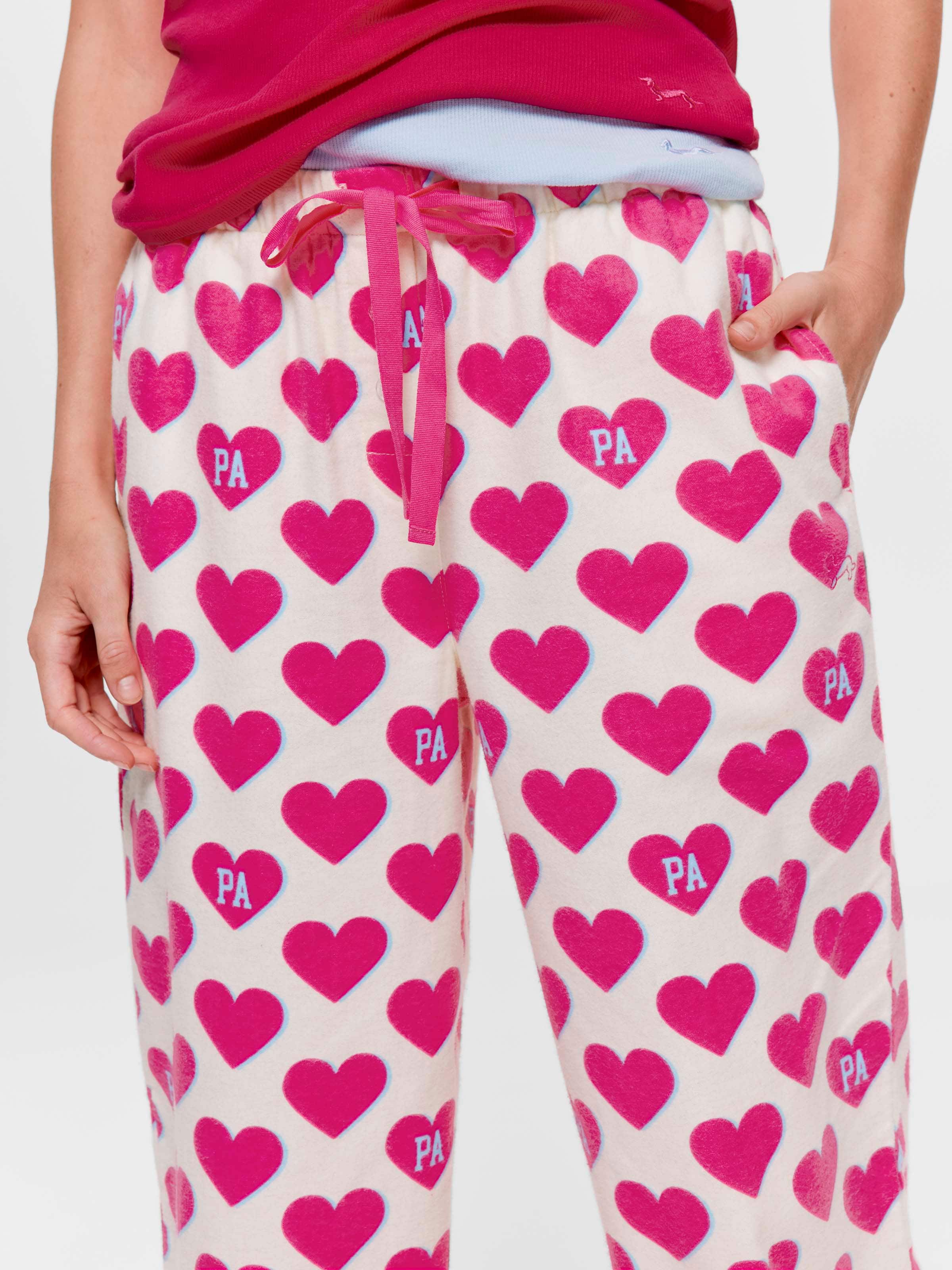 Hearts 100% Cotton Flannelette Classic Pj Pant