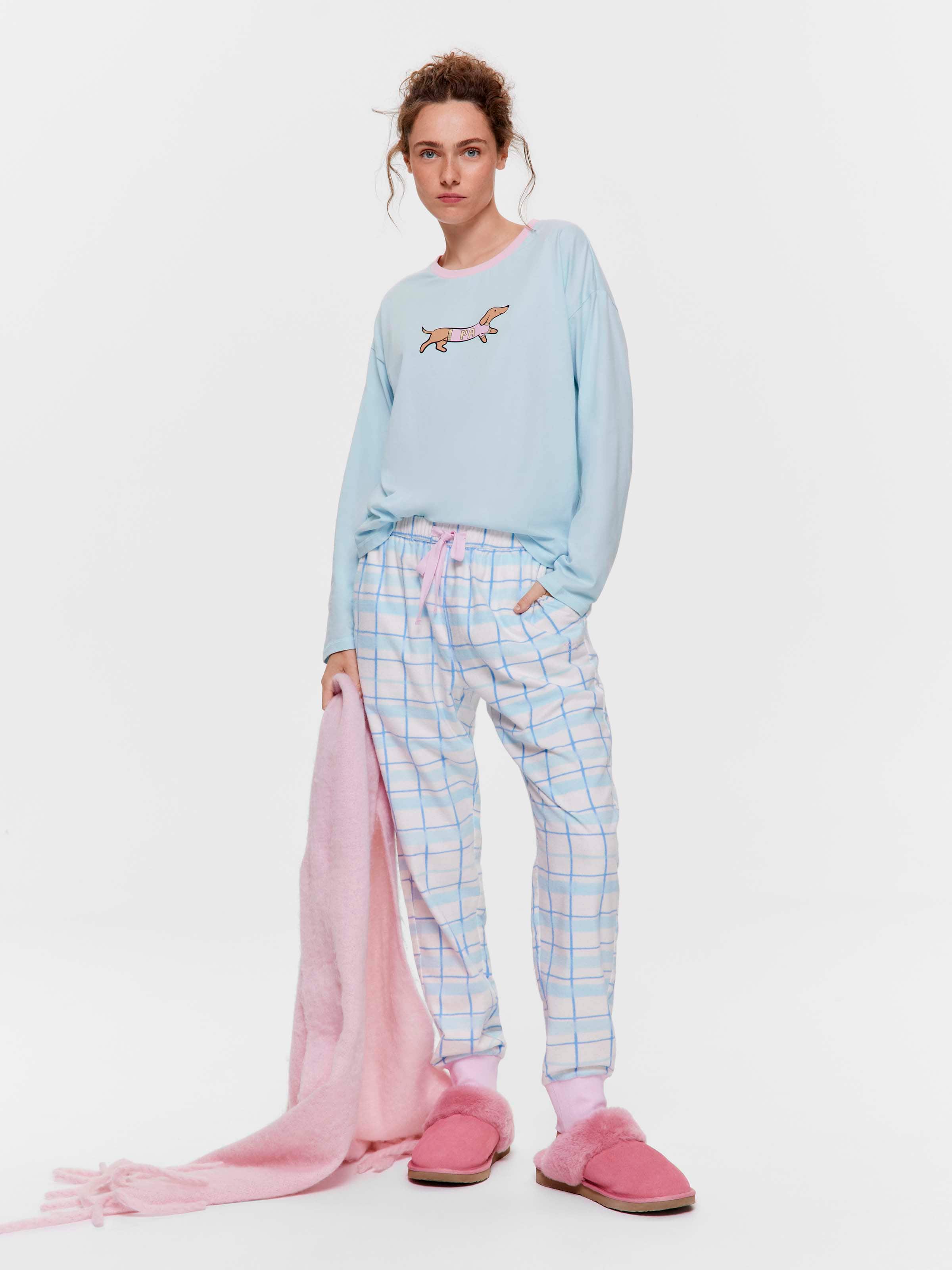 Painted Check 100% Cotton Flannelette Cuff Pj Pant
