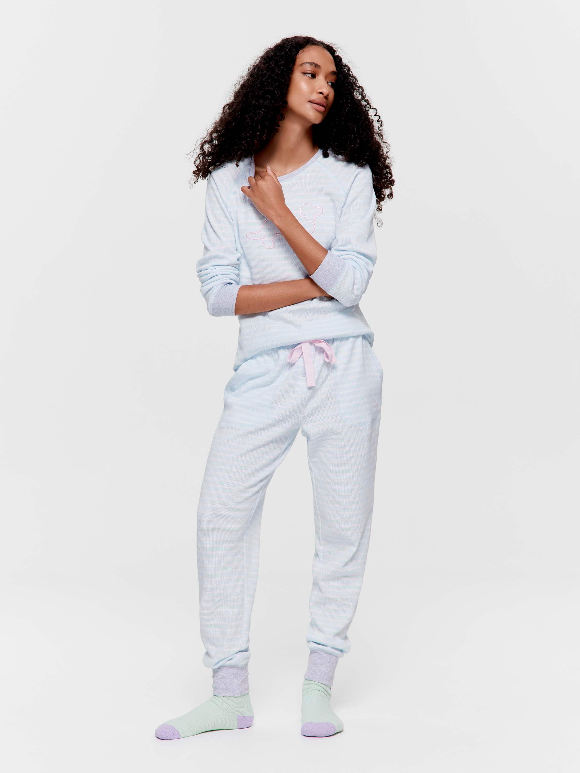 Blue Stripe Waffle Easy Pj Pant