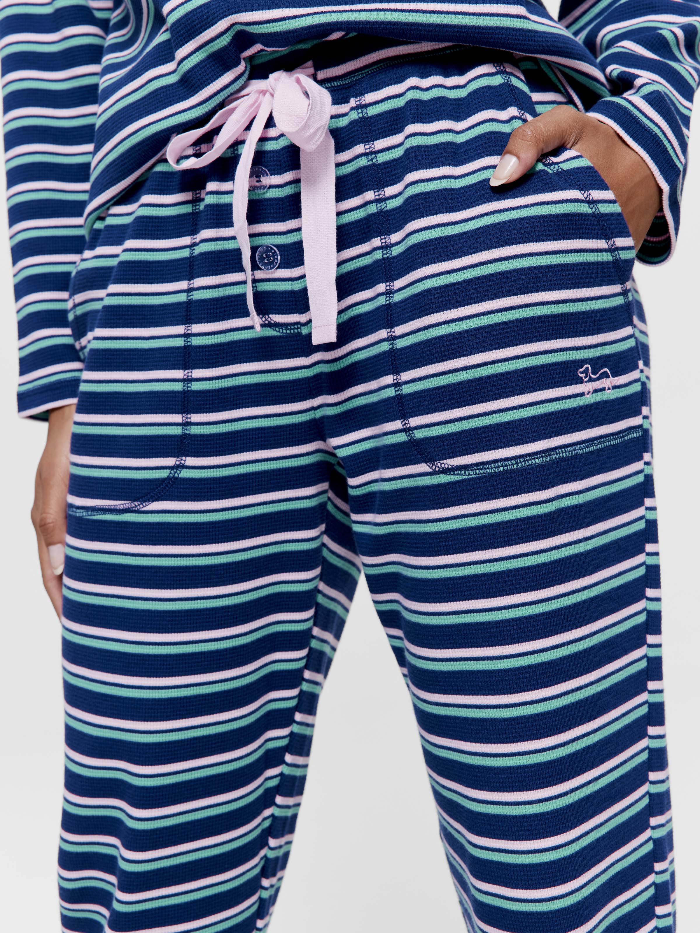 Navy Stripe Waffle Easy Pj Pant