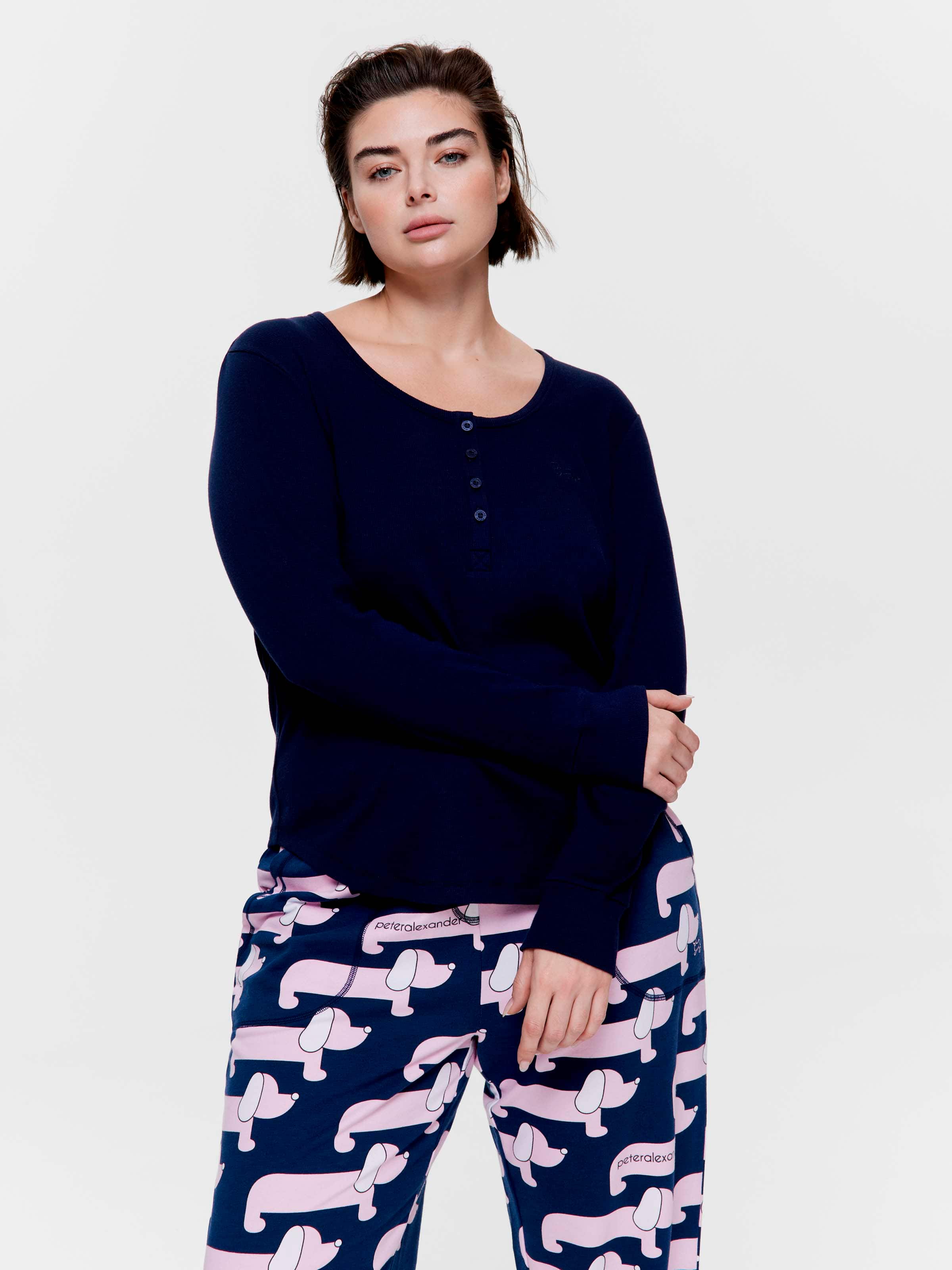 P.A. Plus Classic Rib Henley Long Sleeve Top