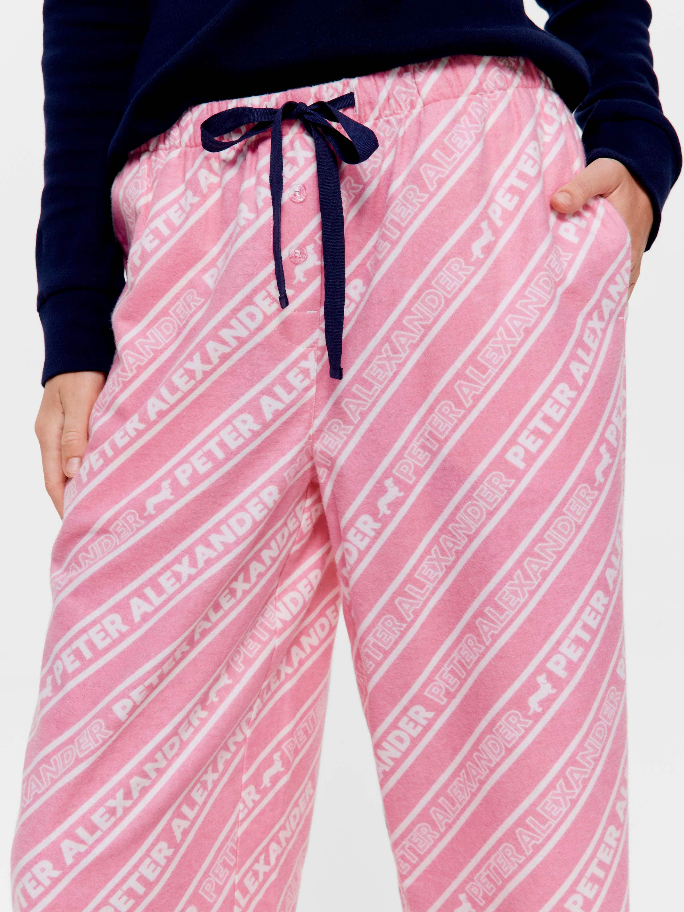 Branded Diagonal Stripe 100% Cotton Flannelette Classic Pj Pant