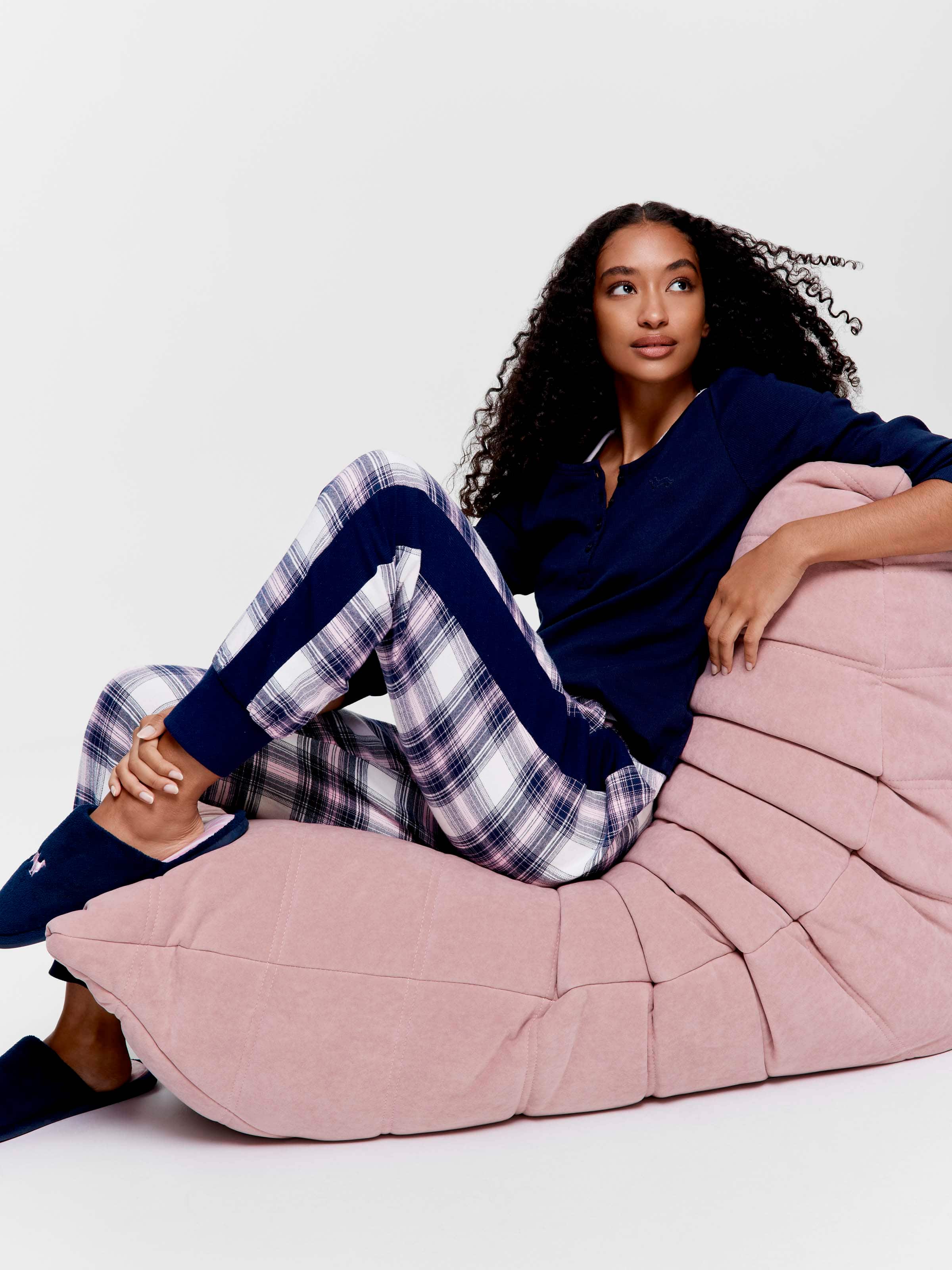 Mixed Check Cuff 100% Cotton Flannelette Pj Pant