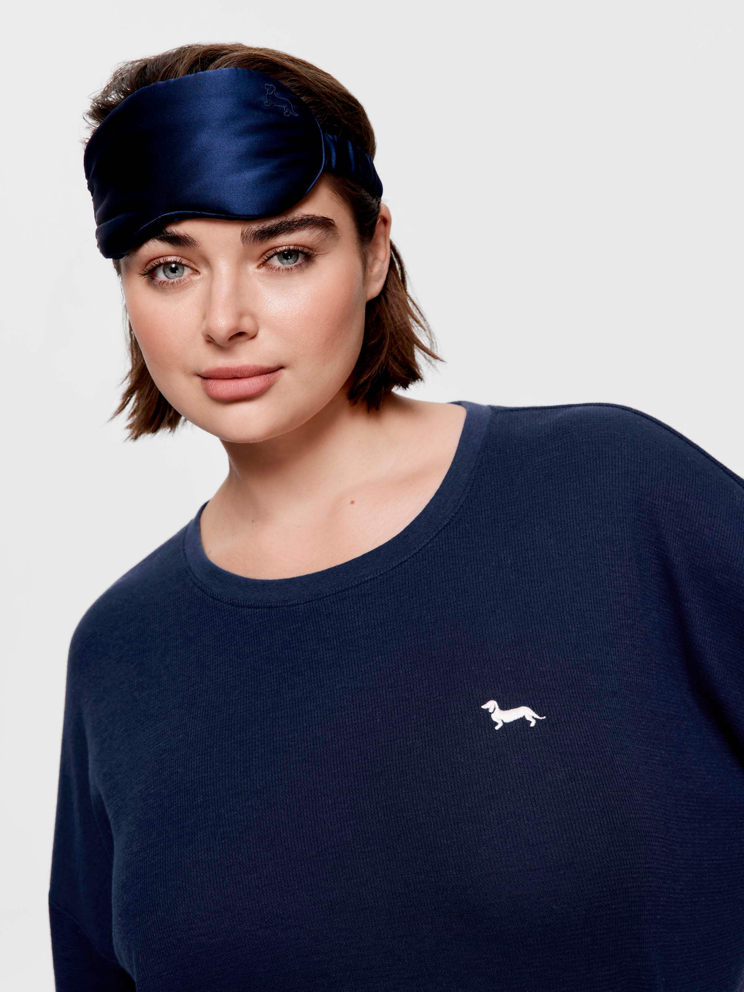 P.A. Plus Navy Waffle Long Sleeve Top