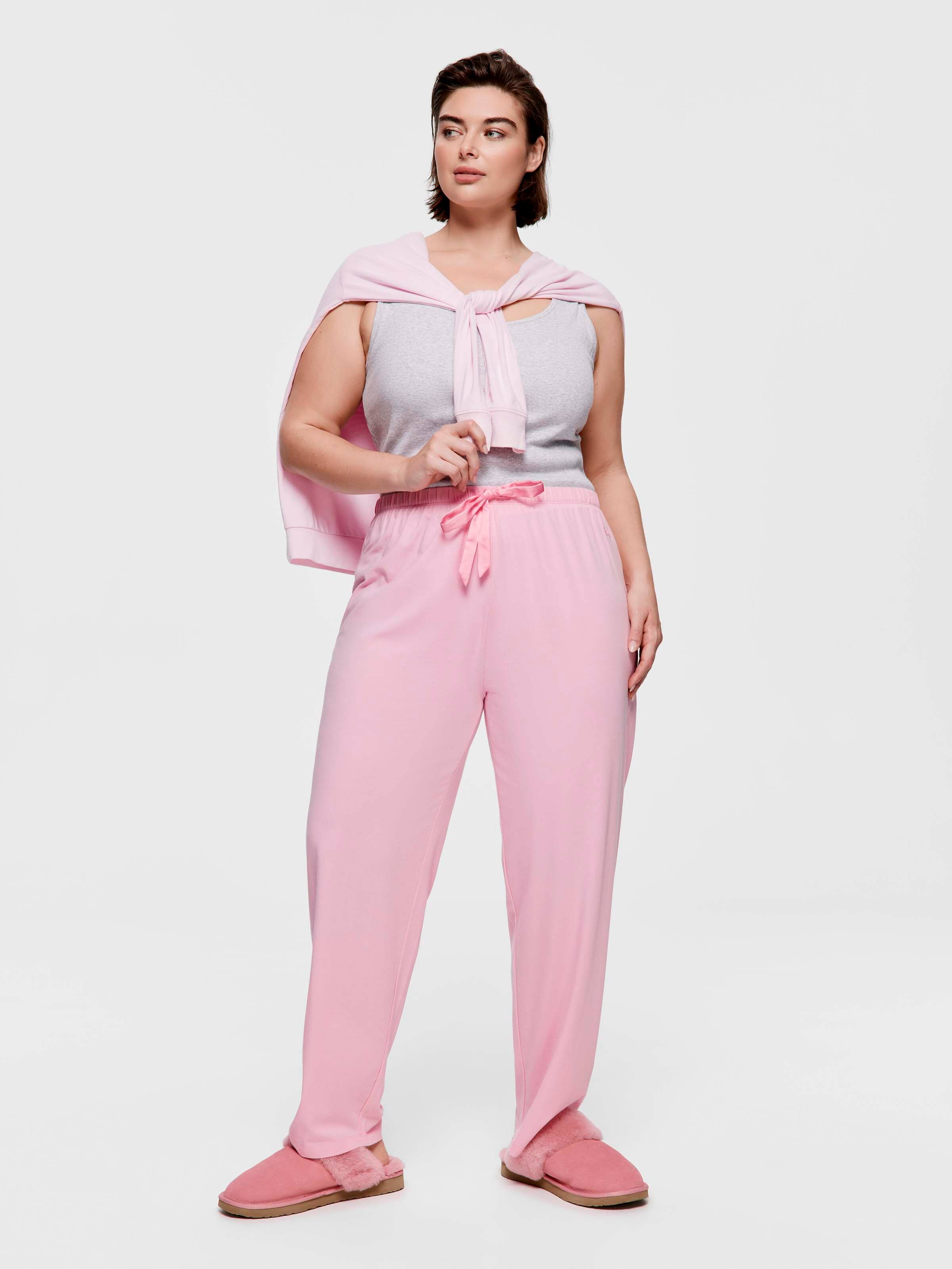 P.A. Plus Solid Pink Tapered Pj Pant