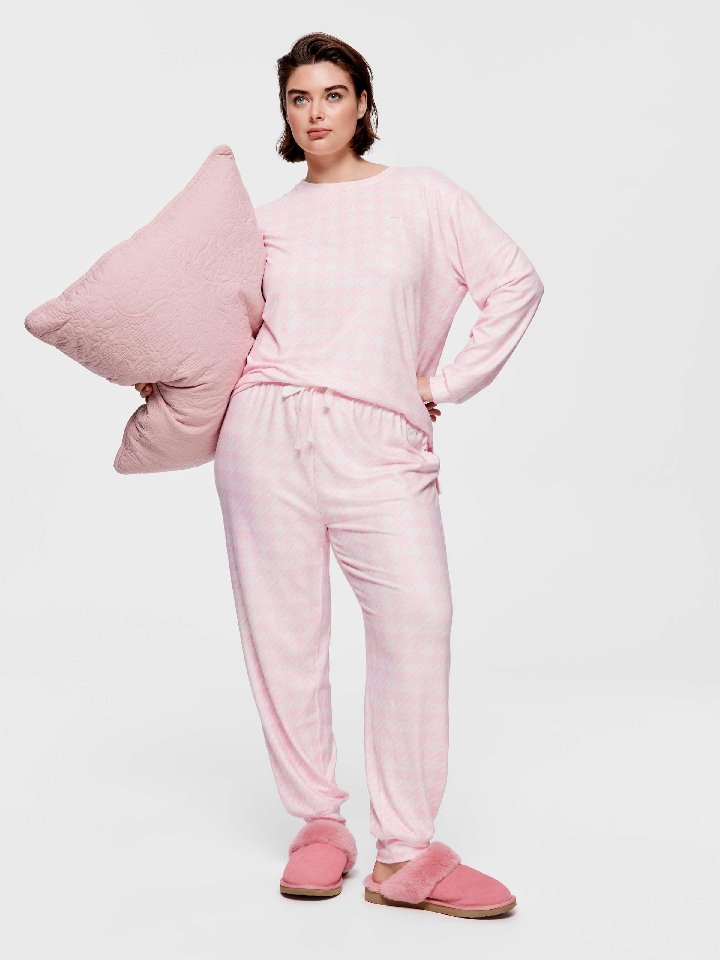 P.A. Plus Houndstooth Plush Easy Pj Pant