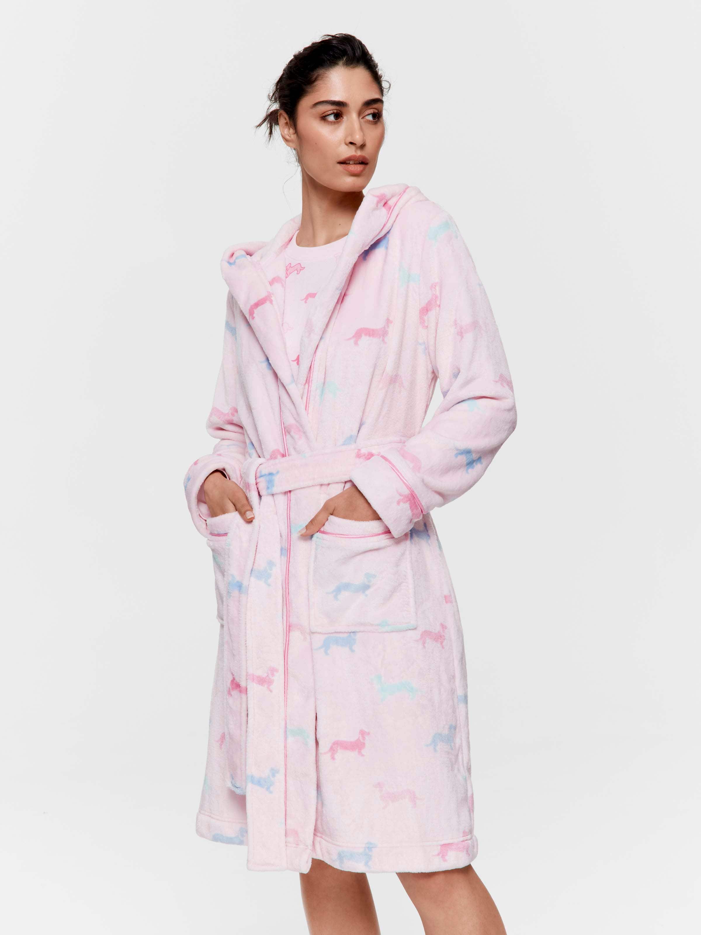 Pink Penny Hooded Fleece Gown