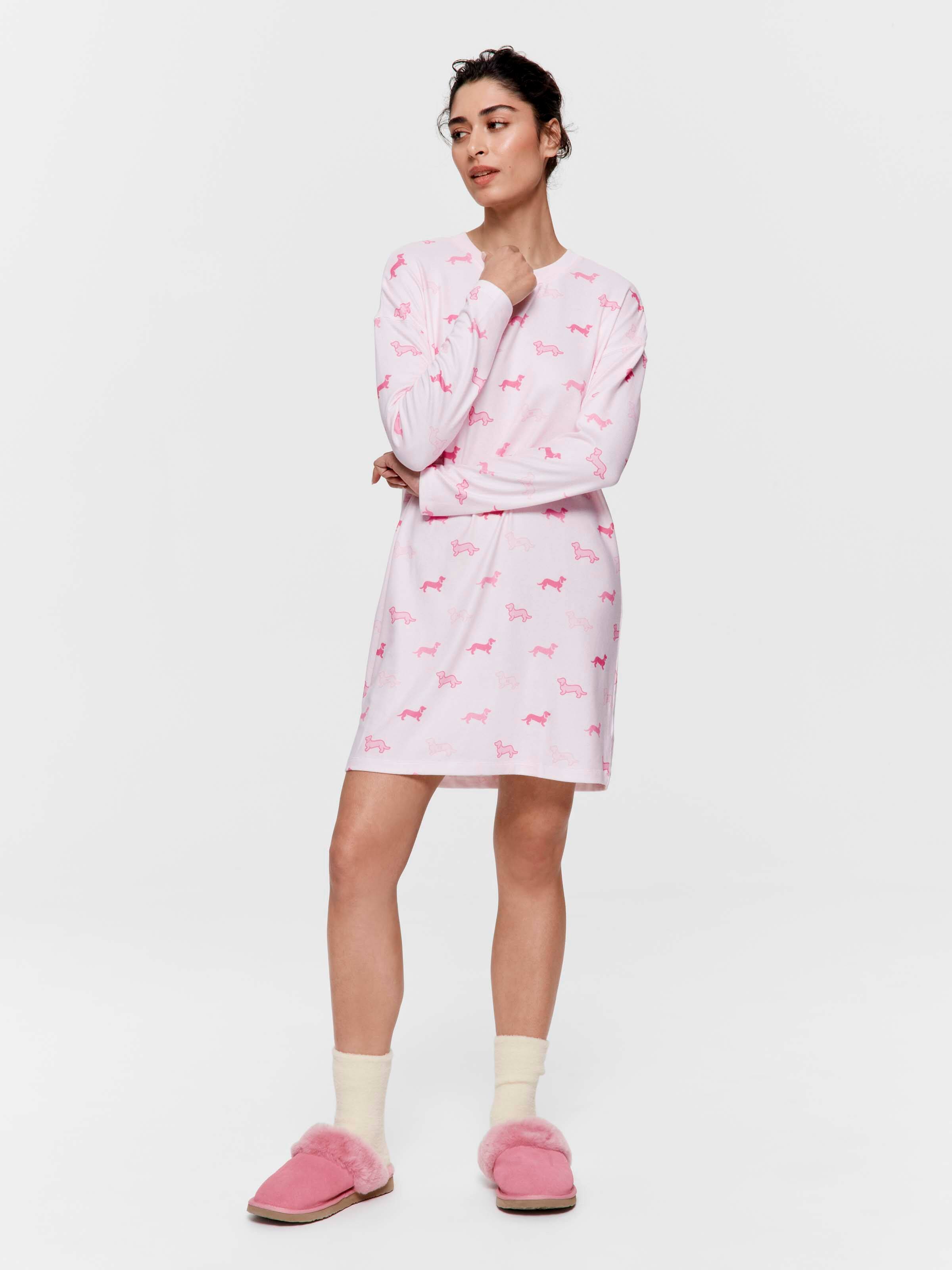 Pink Penny Plush Long Sleeve Nightie