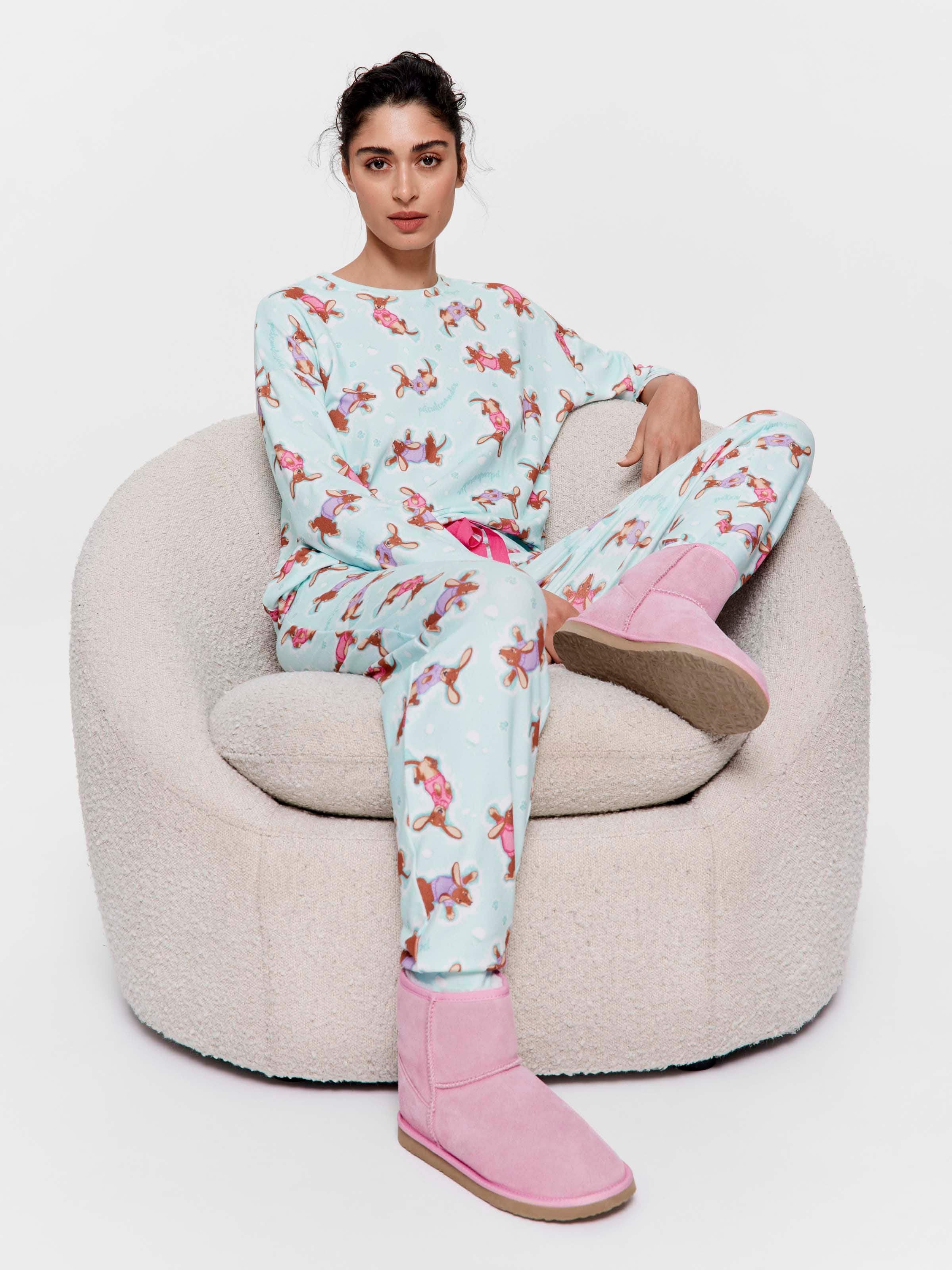 Winter Snow Penny Plush Long Pj Set