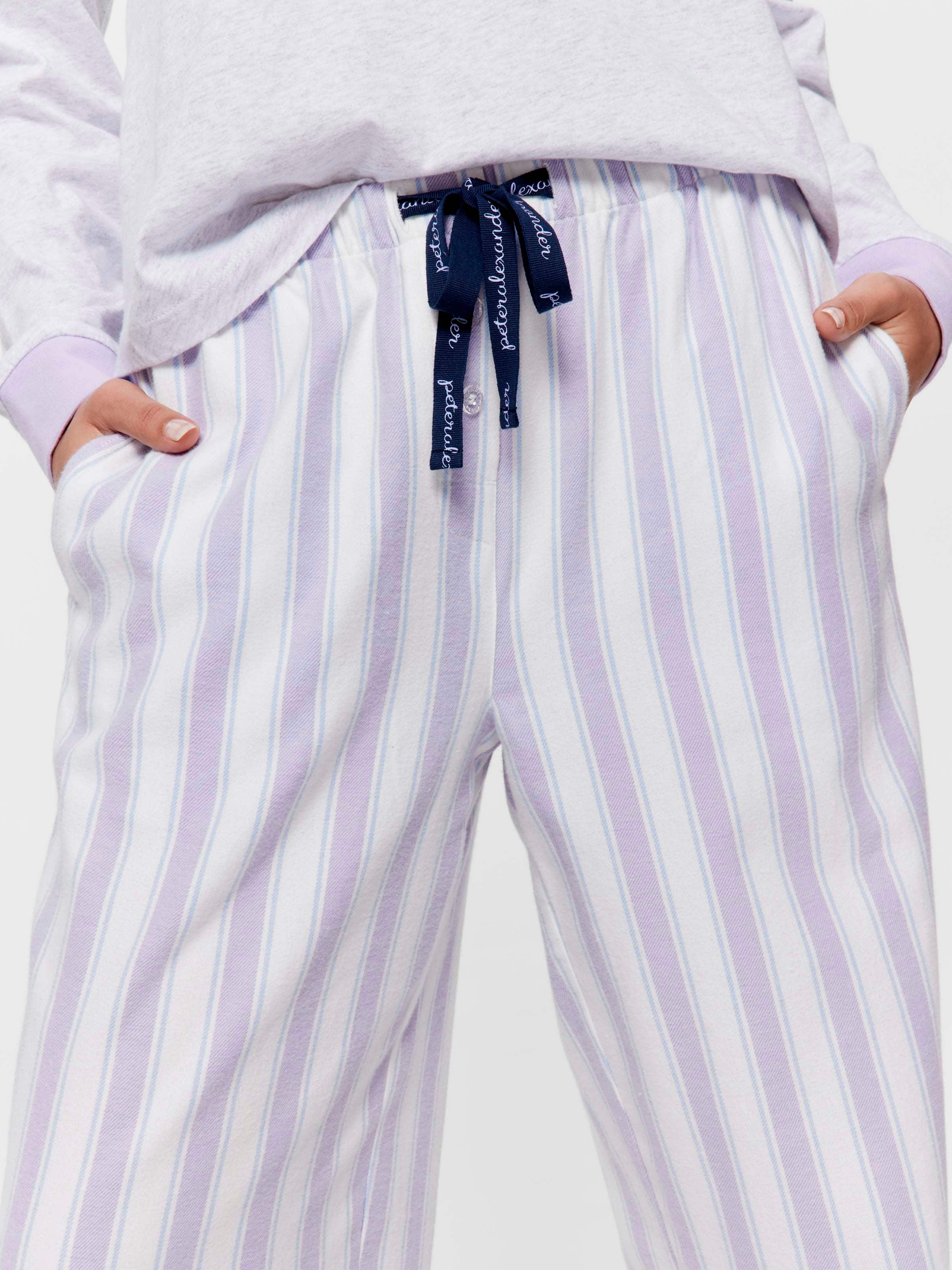 Lilac Stripe 100% Cotton Flannelette Classic Pj Pant