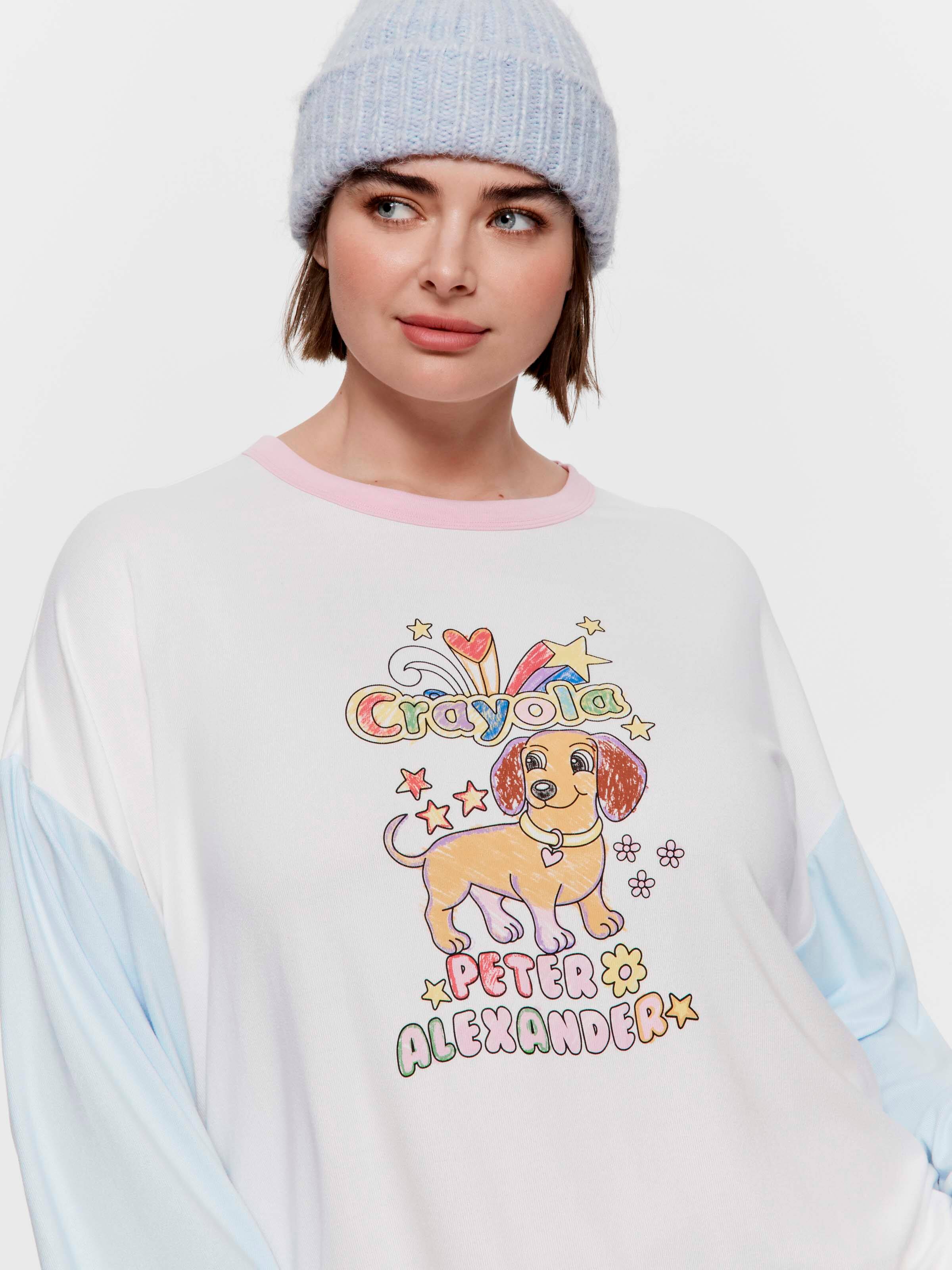 P.A. Plus Crayola Sketch Plush Oversized Long Sleeve Top