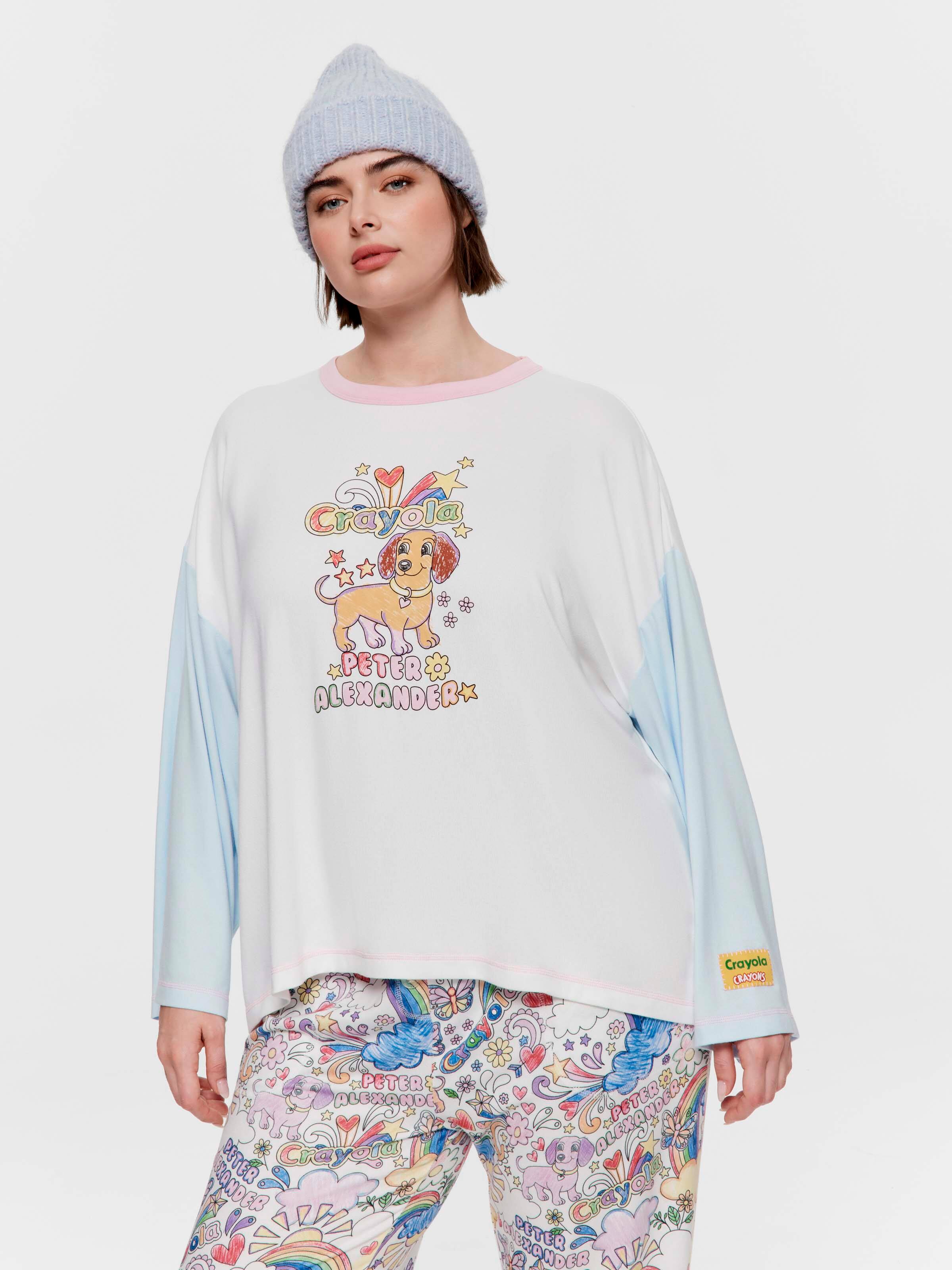 P.A. Plus Crayola Sketch Plush Oversized Long Sleeve Top