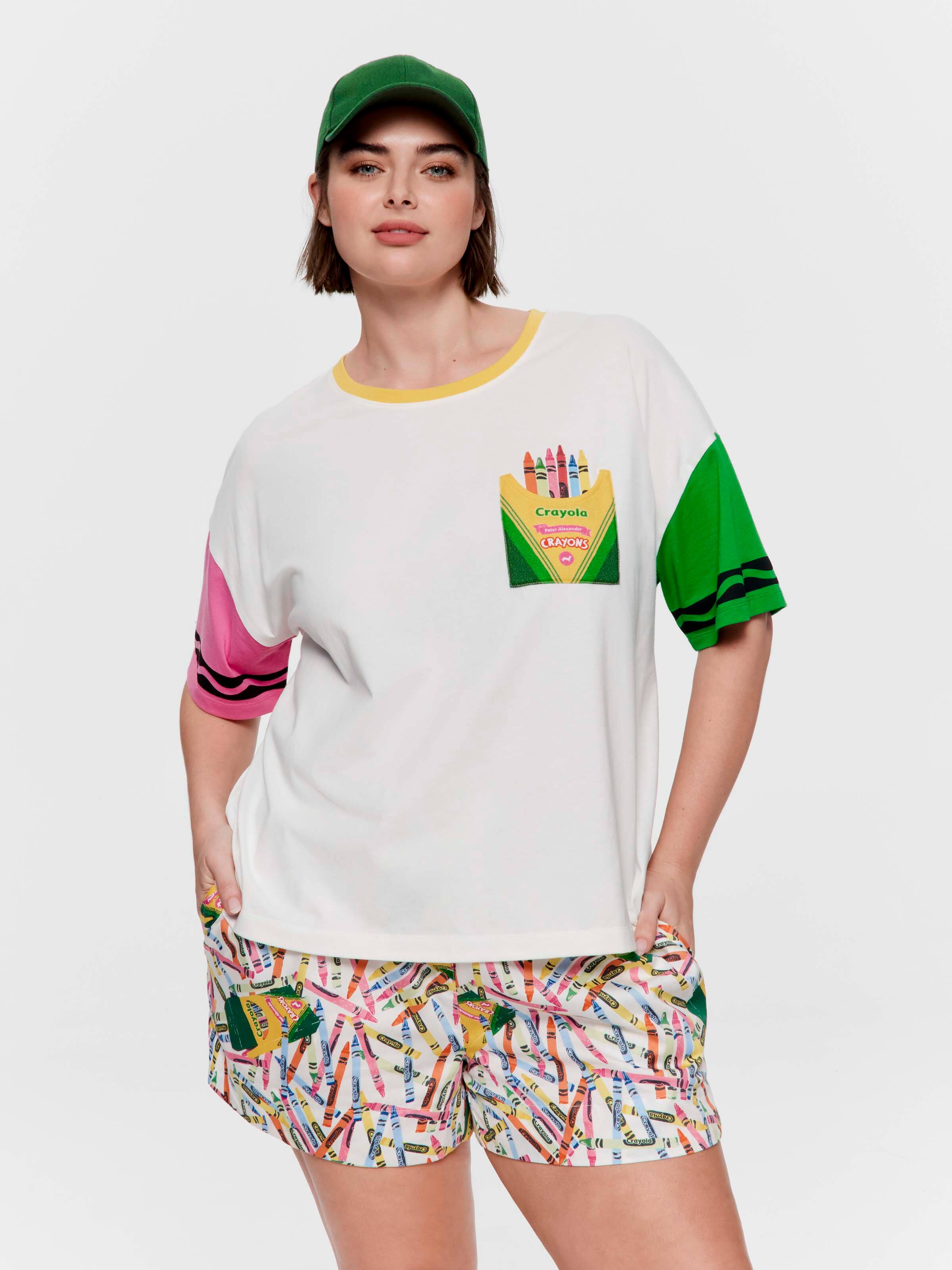 P.A. Plus Crayola Crayon 100% Cotton Oversized Tee