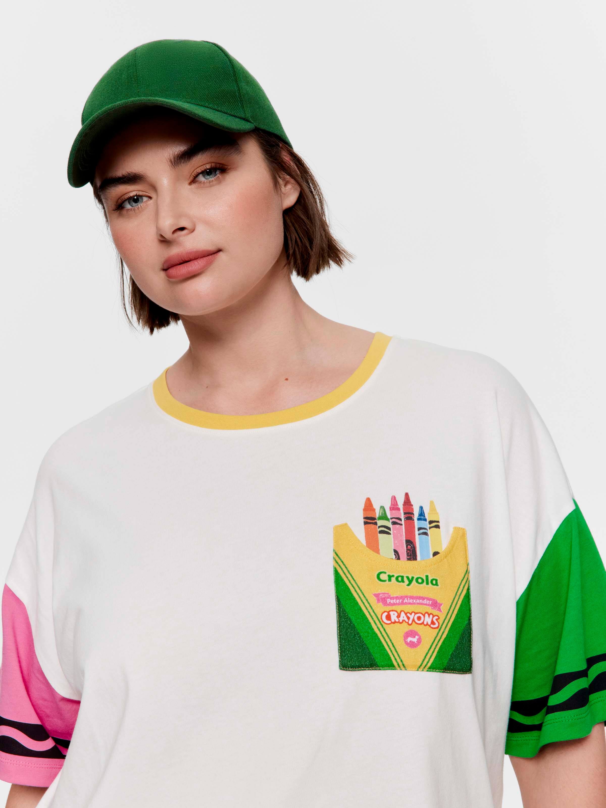 P.A. Plus Crayola Crayon 100% Cotton Oversized Tee