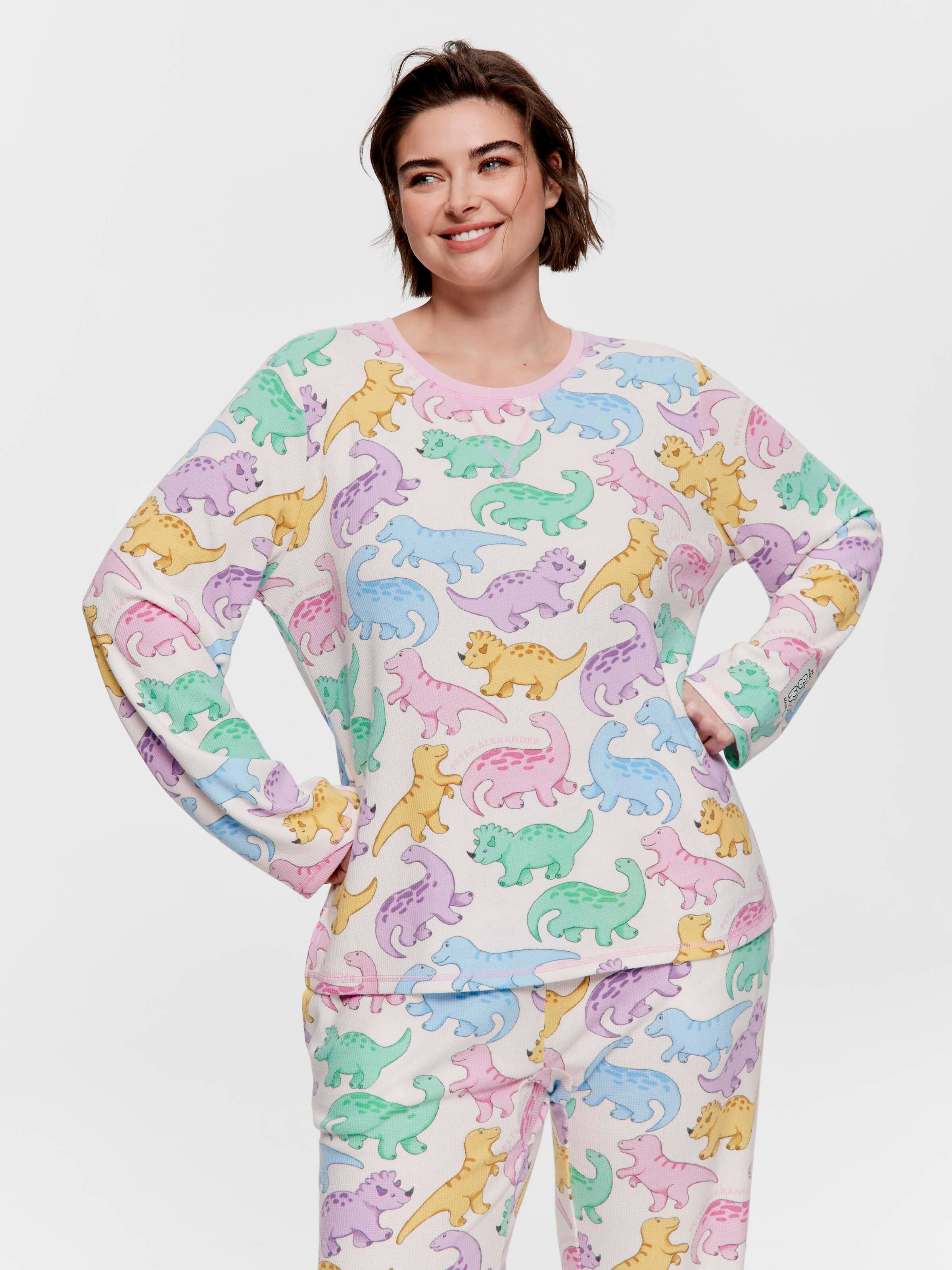 P.A. Plus Big Kid Dinosaurs Waffle Long Pj Set