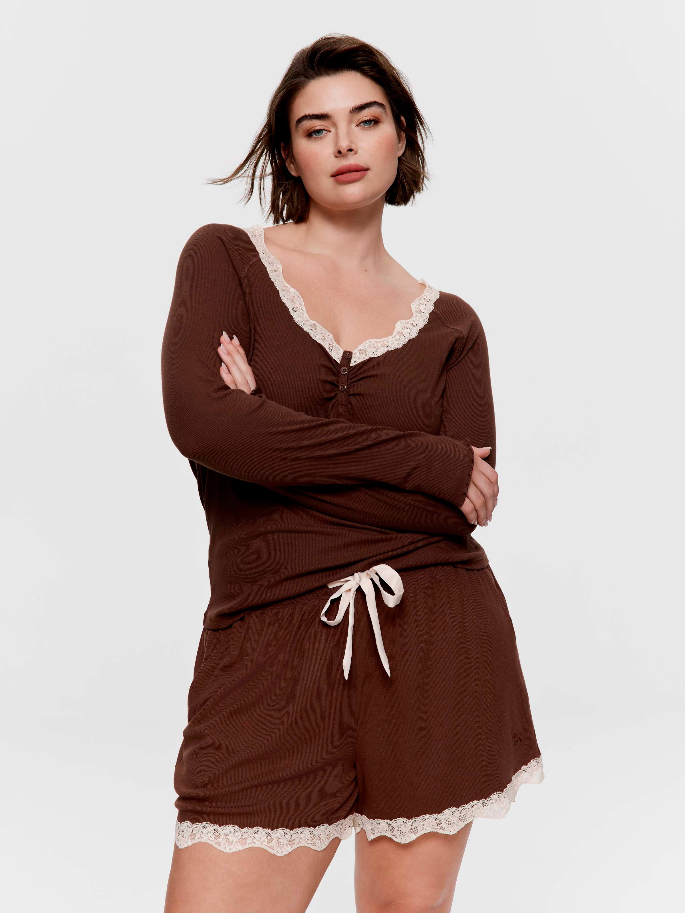 P.A. Plus Soft Rib Chocolate Mid Short