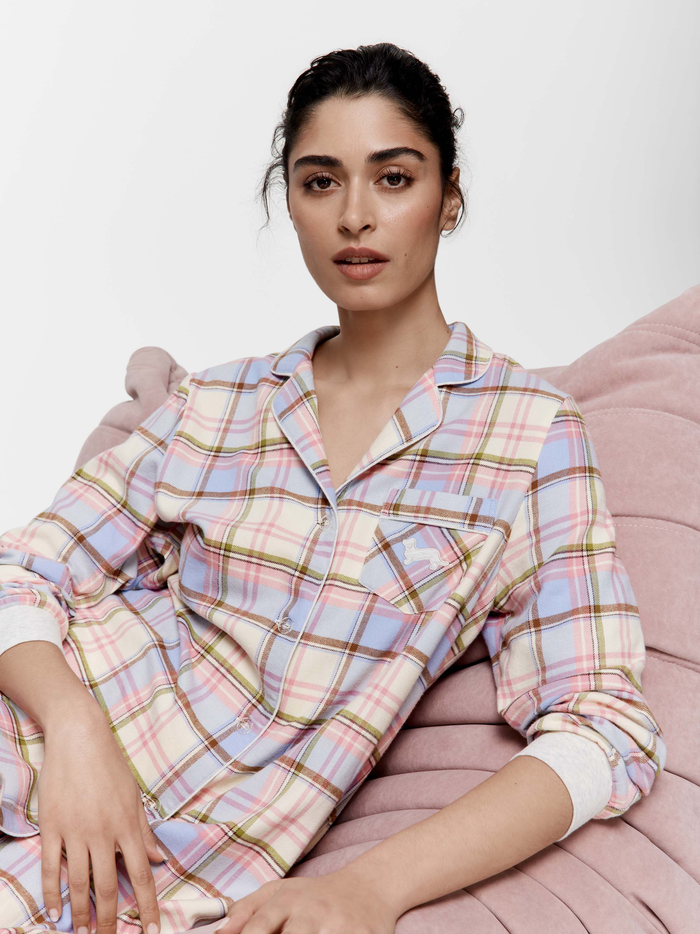 Multi Check 100% Cotton Flannelette Nightshirt