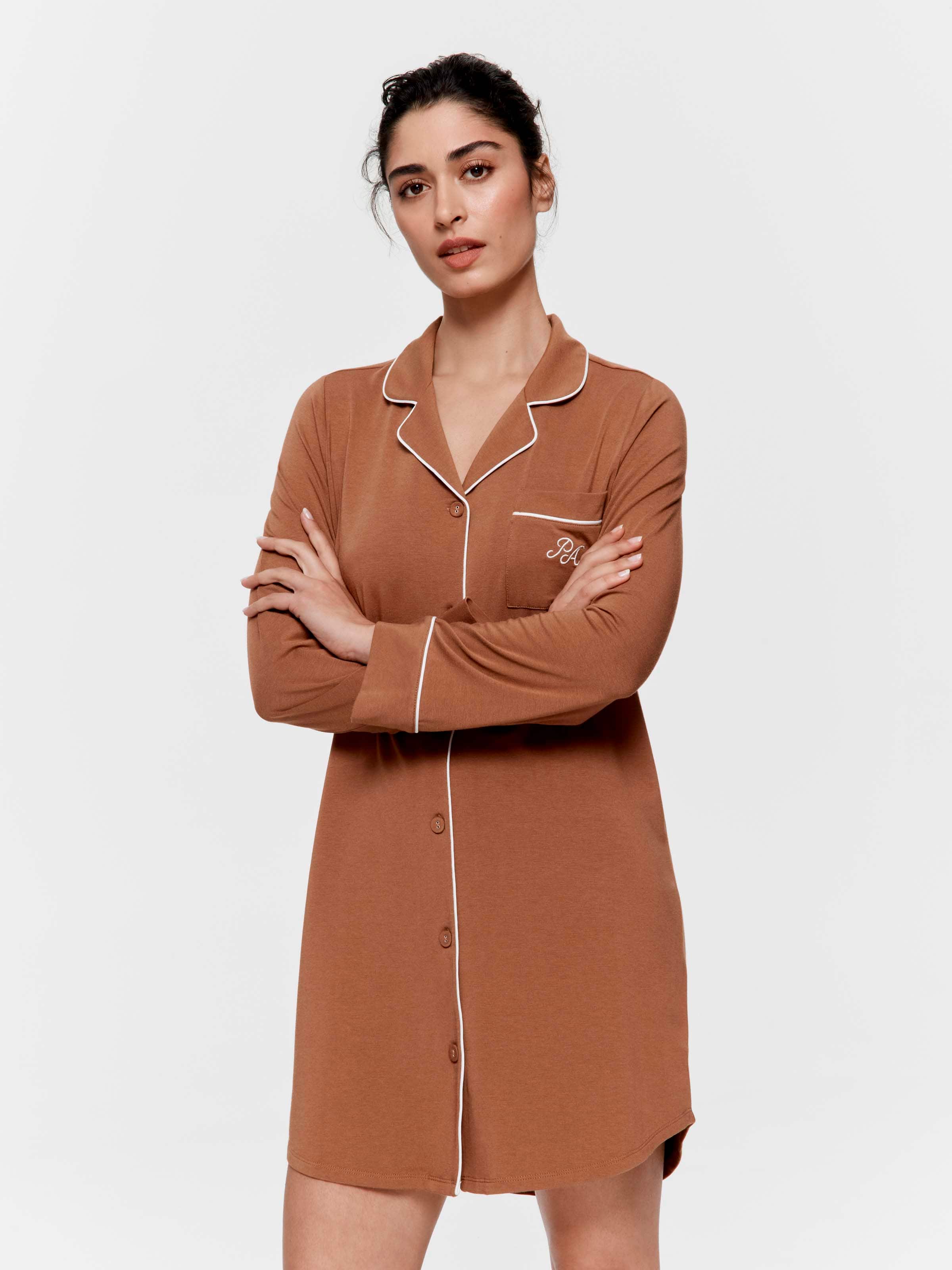 Ginger Bamboo Rib Long Sleeve Nightshirt
