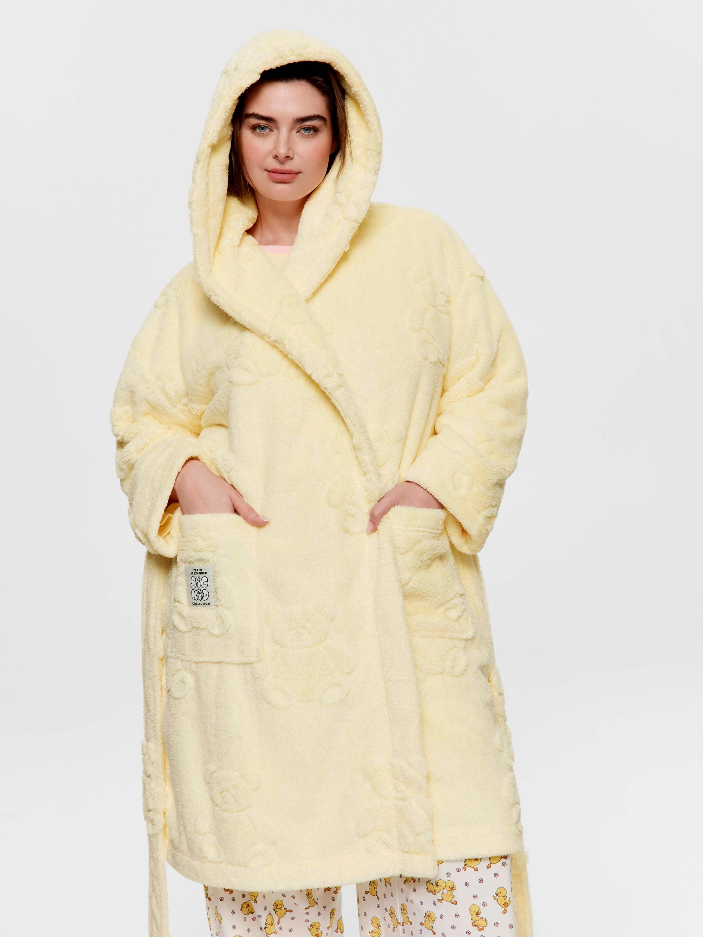 P.A. Plus Lemon Embossed Teddy Gown
