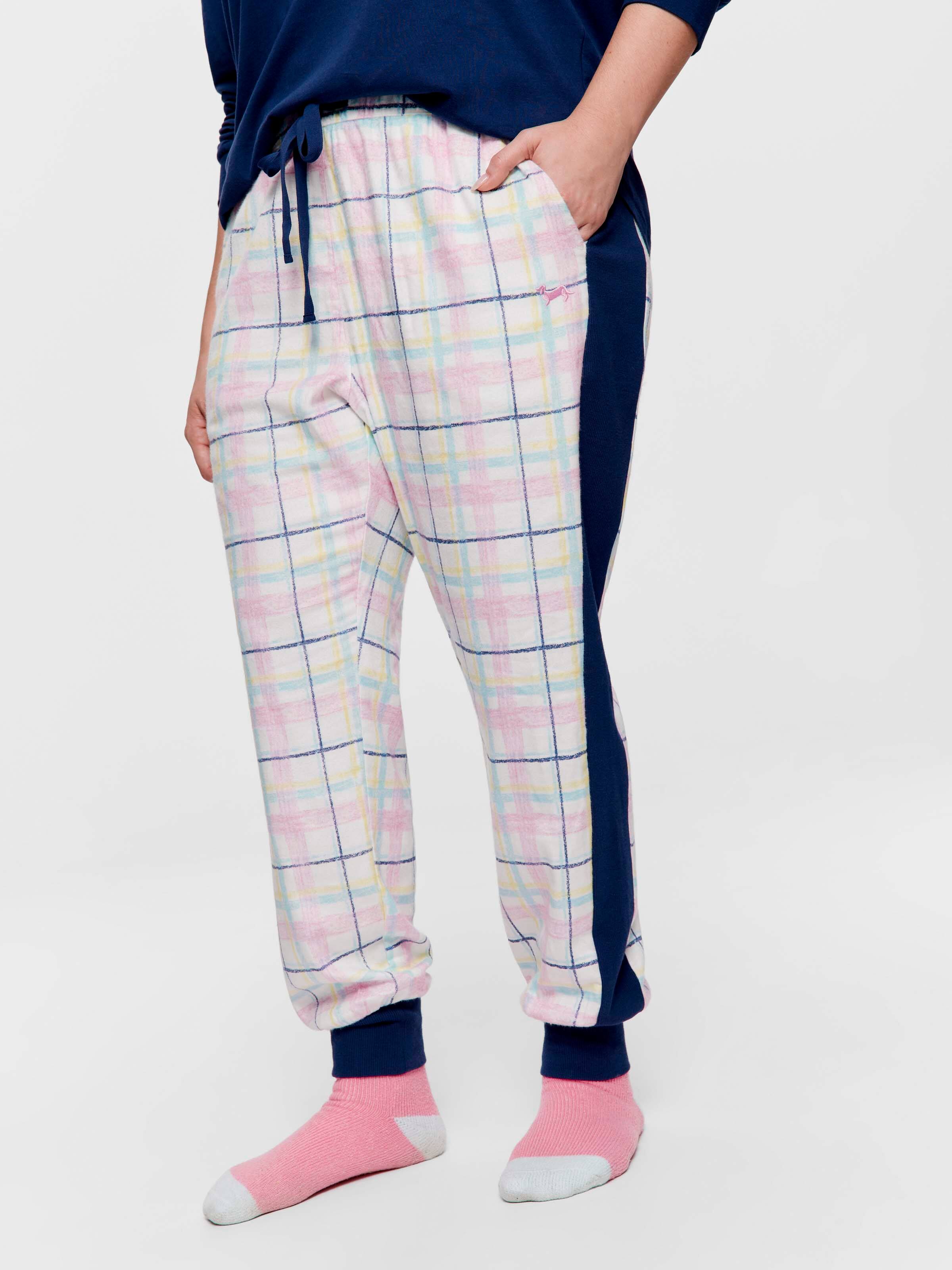 P.A. Plus Sketched Check Bamboo Flannelette Cuff Pj Pant