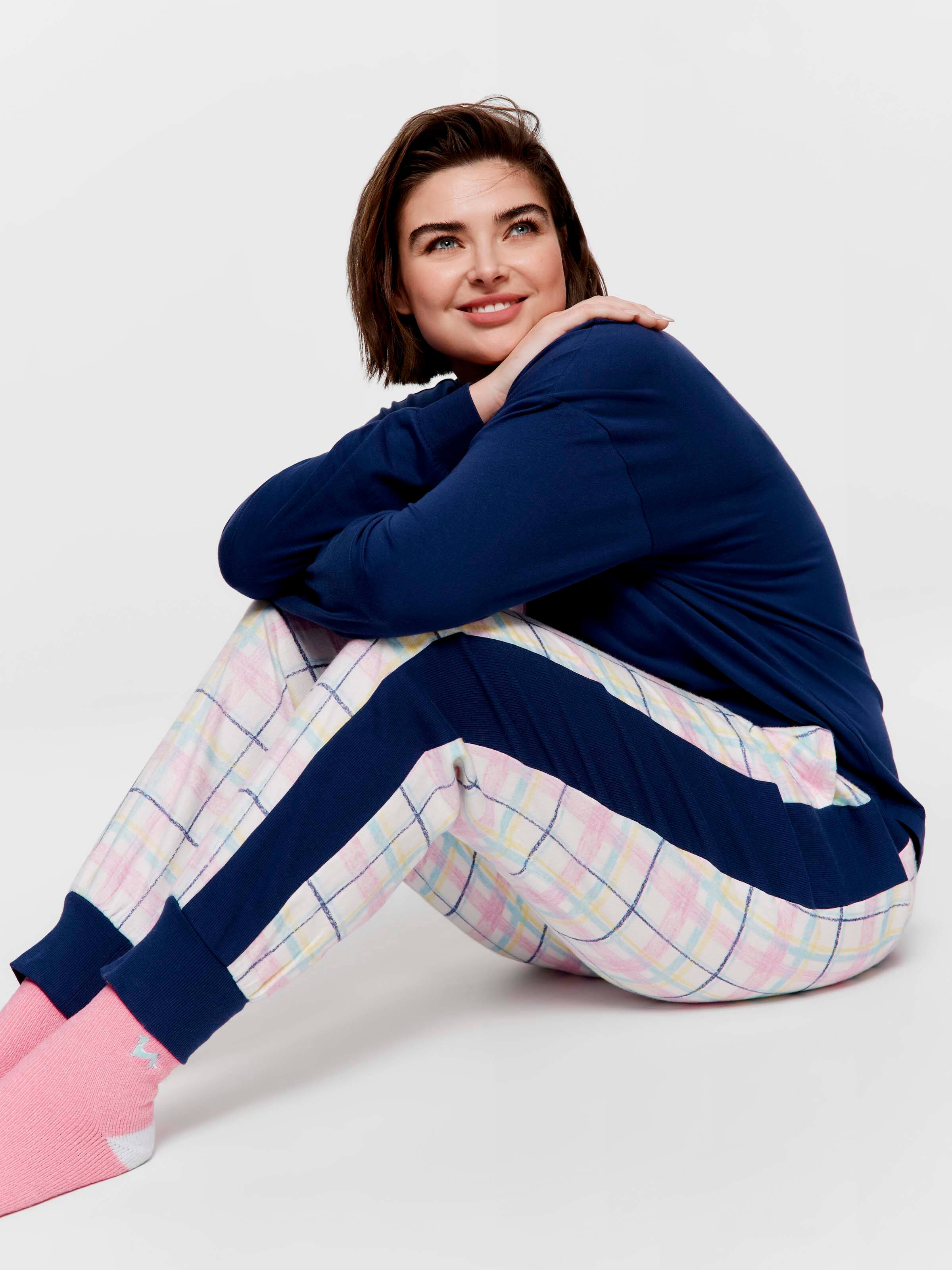 P.A. Plus Sketched Check Bamboo Flannelette Cuff Pj Pant