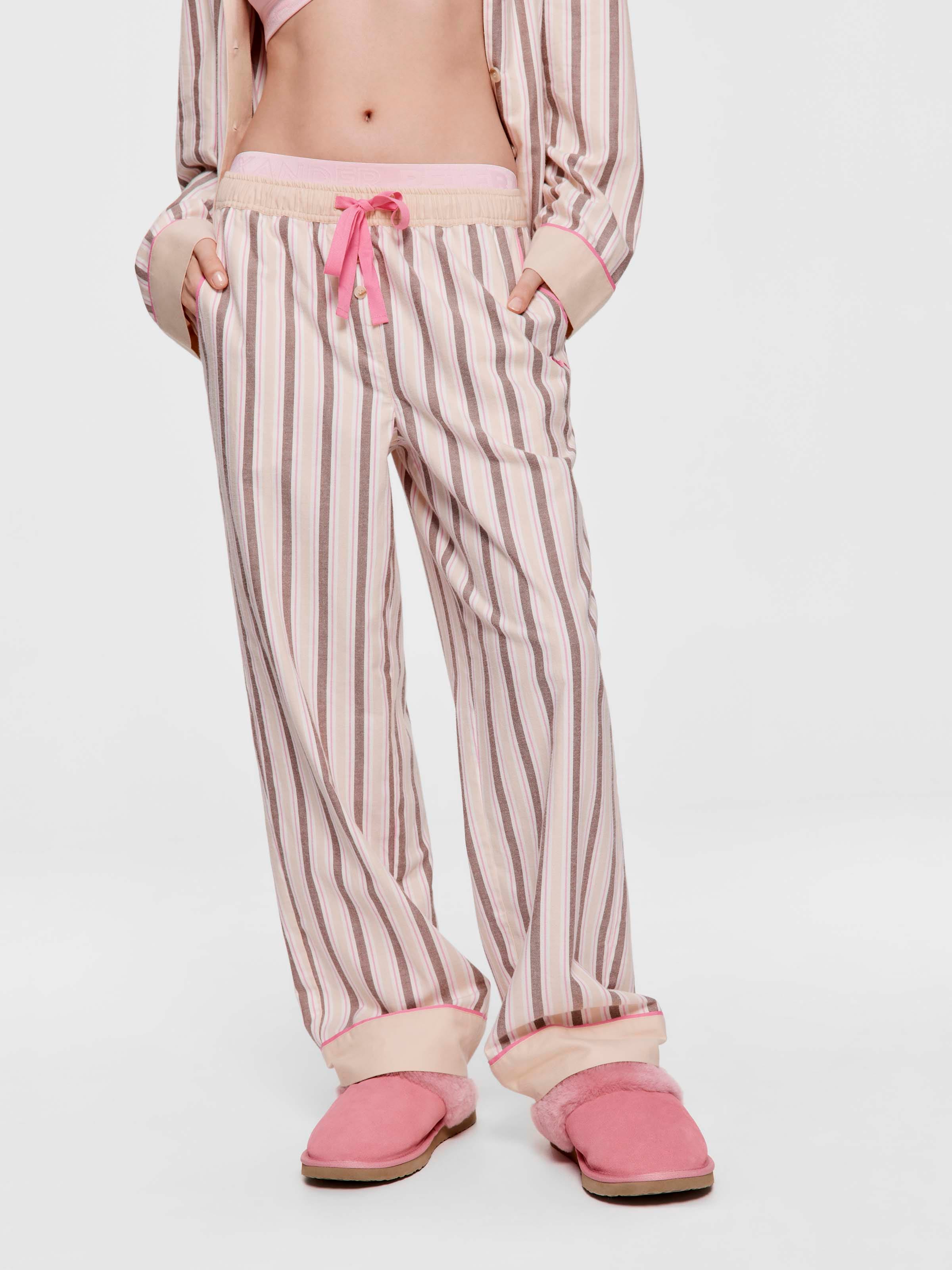 Caramel & Brown Stripe 100% Cotton Classic Pj Pant