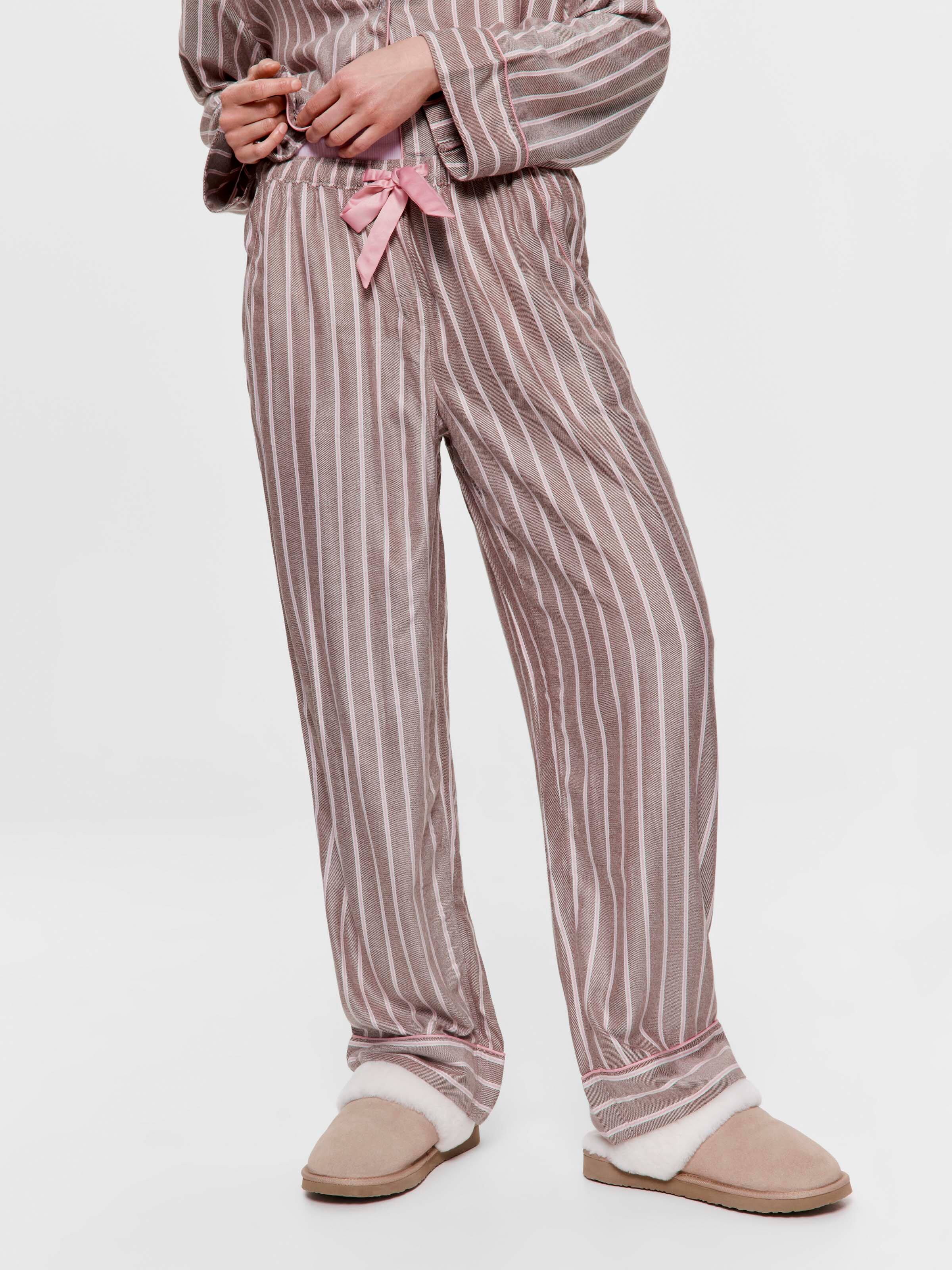Chocolate Stripe Viscose Flannelette Classic Pj Pant