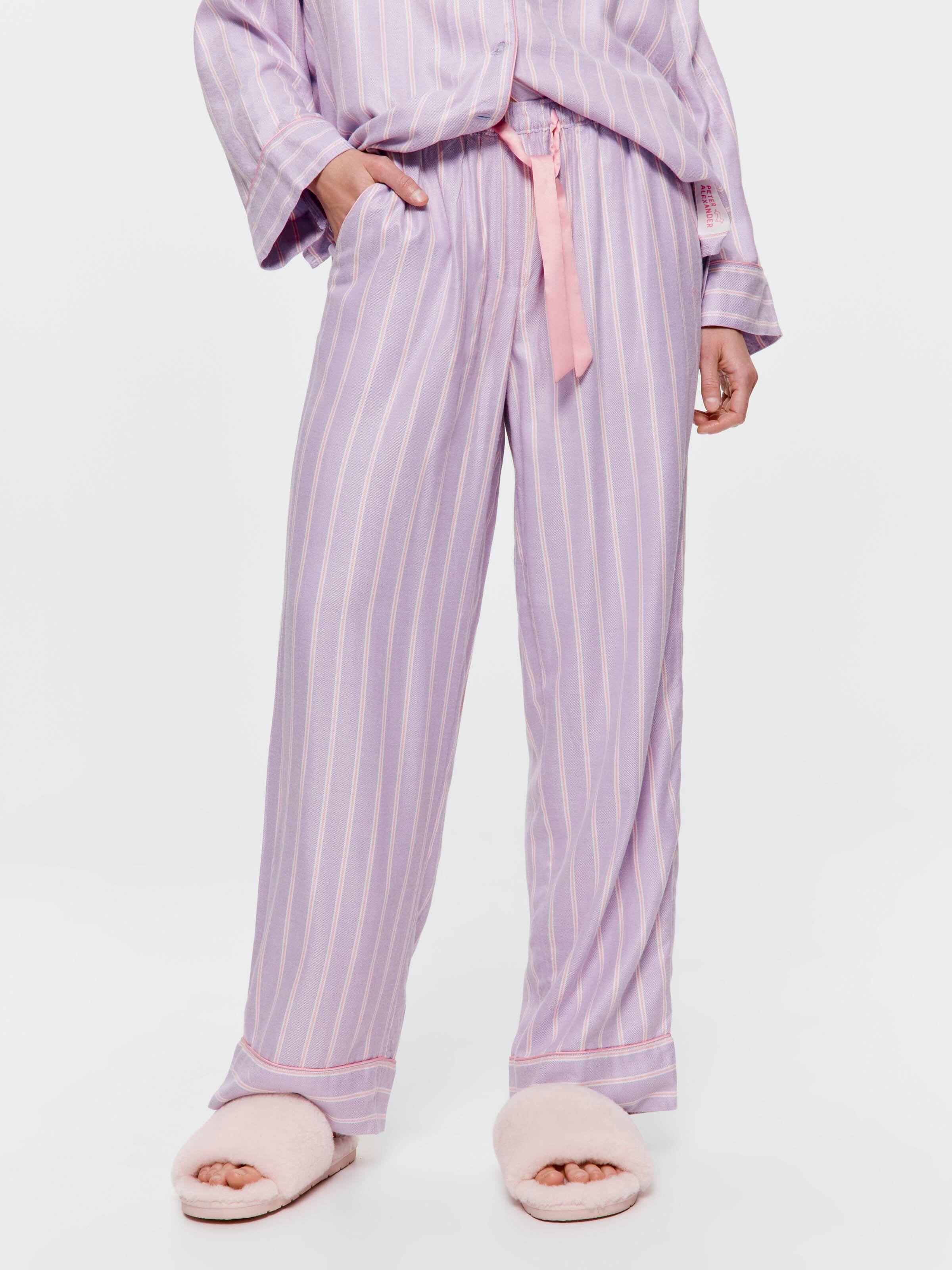 Lilac Stripe Viscose Flannelette Classic Pj Pant