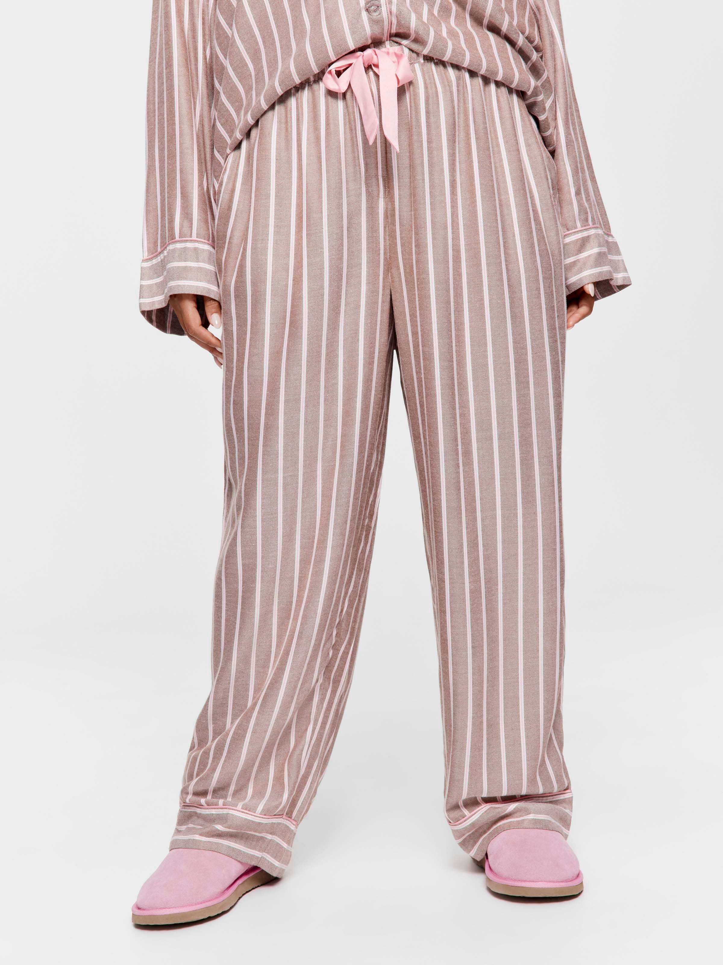 P.A. Plus Chocolate Stripe Viscose Flannelette Classic Pj Pant