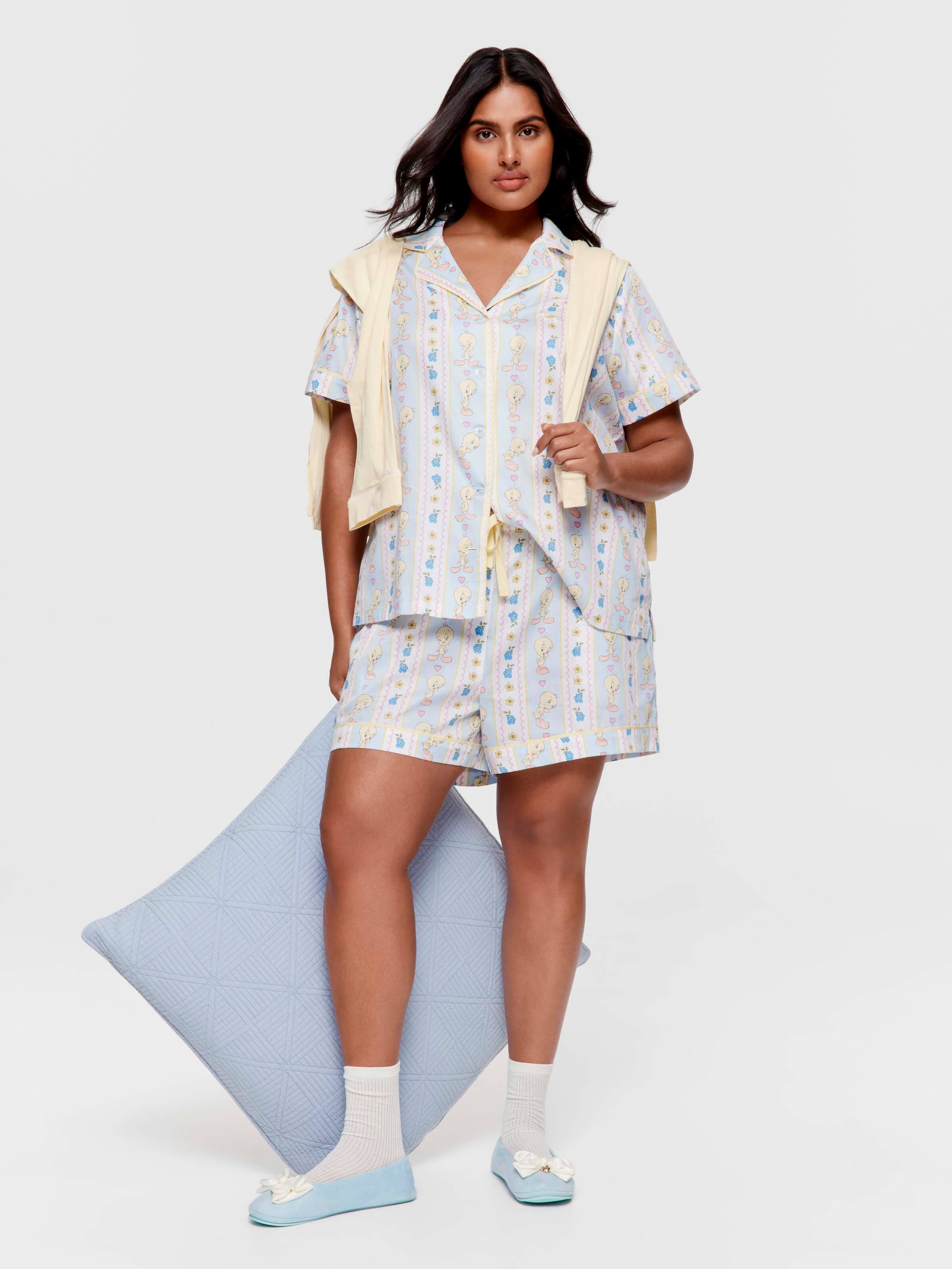 P.A. Plus Looney Tunes Tweety 100% Cotton Shortie Pj Set