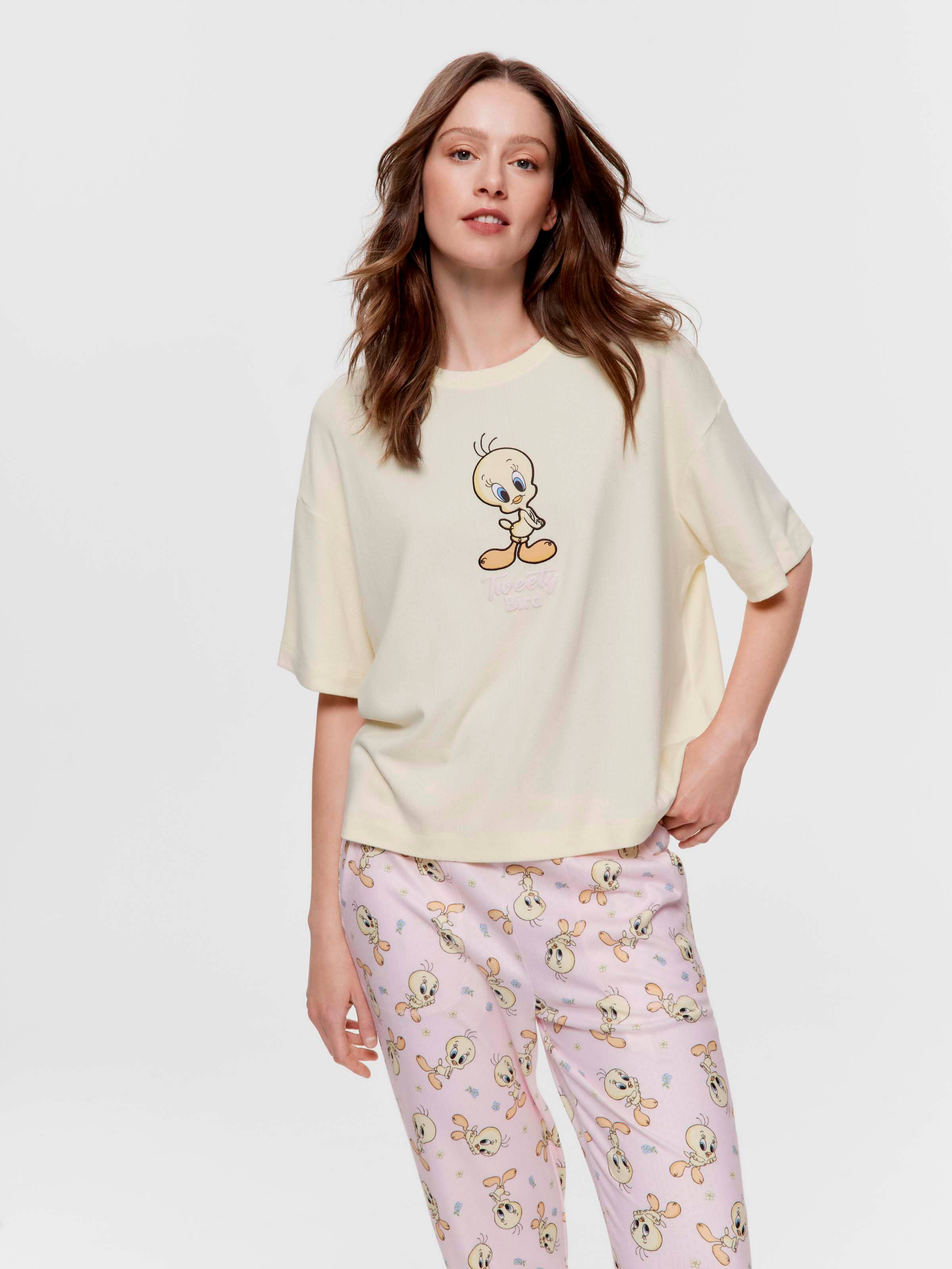 Looney Tunes Tweety Pointelle Oversized Tee