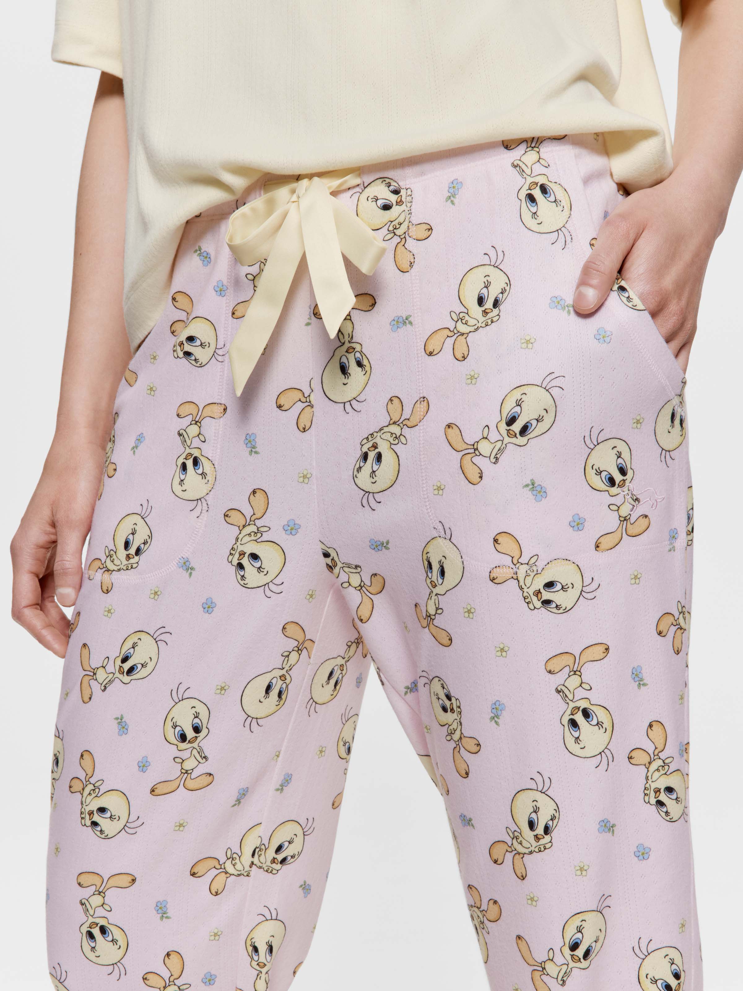 Looney Tunes Tweety Pointelle Tapered Pj Pant