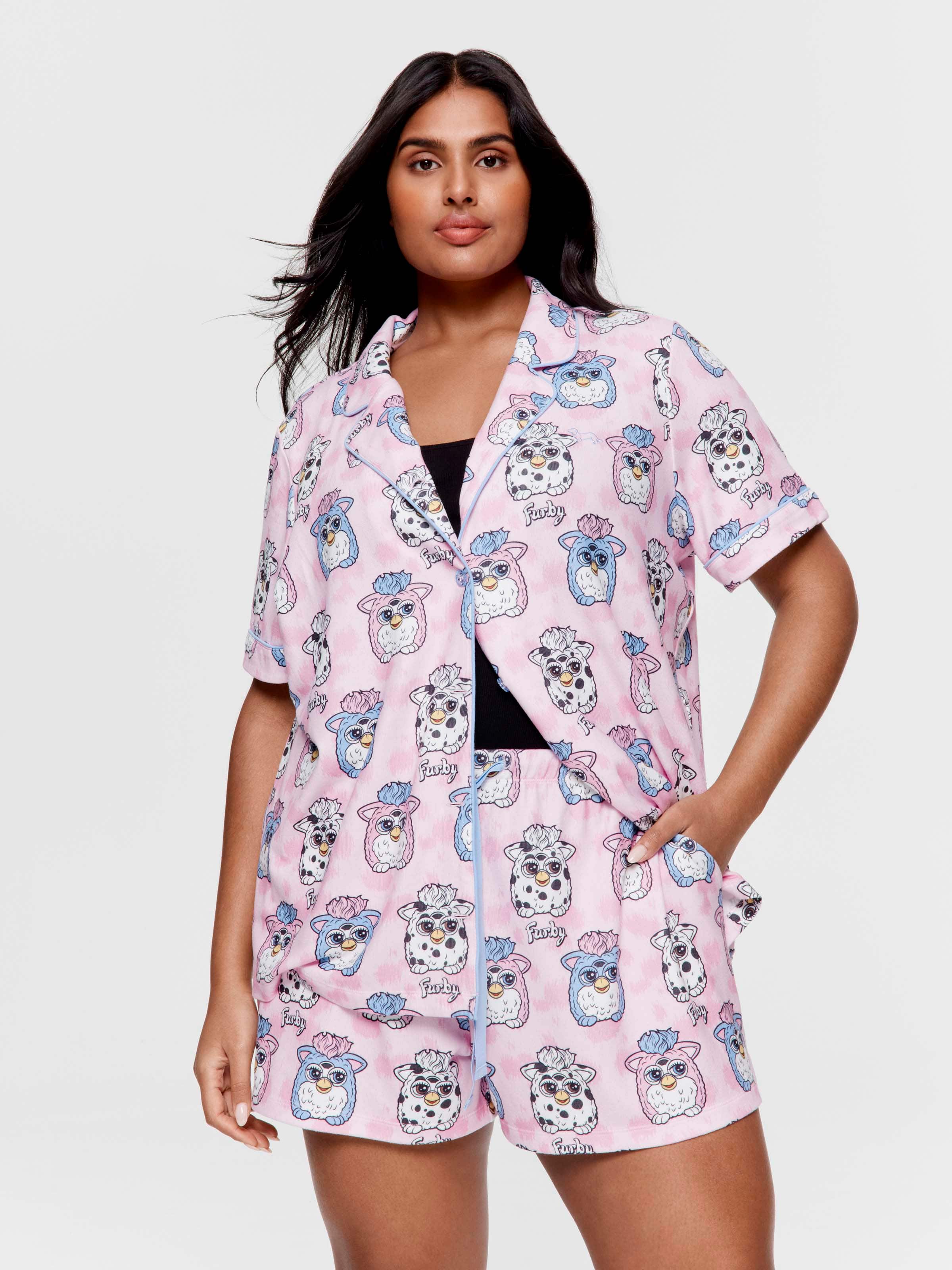P.A. Plus Furby Plush Shortie Pj Set