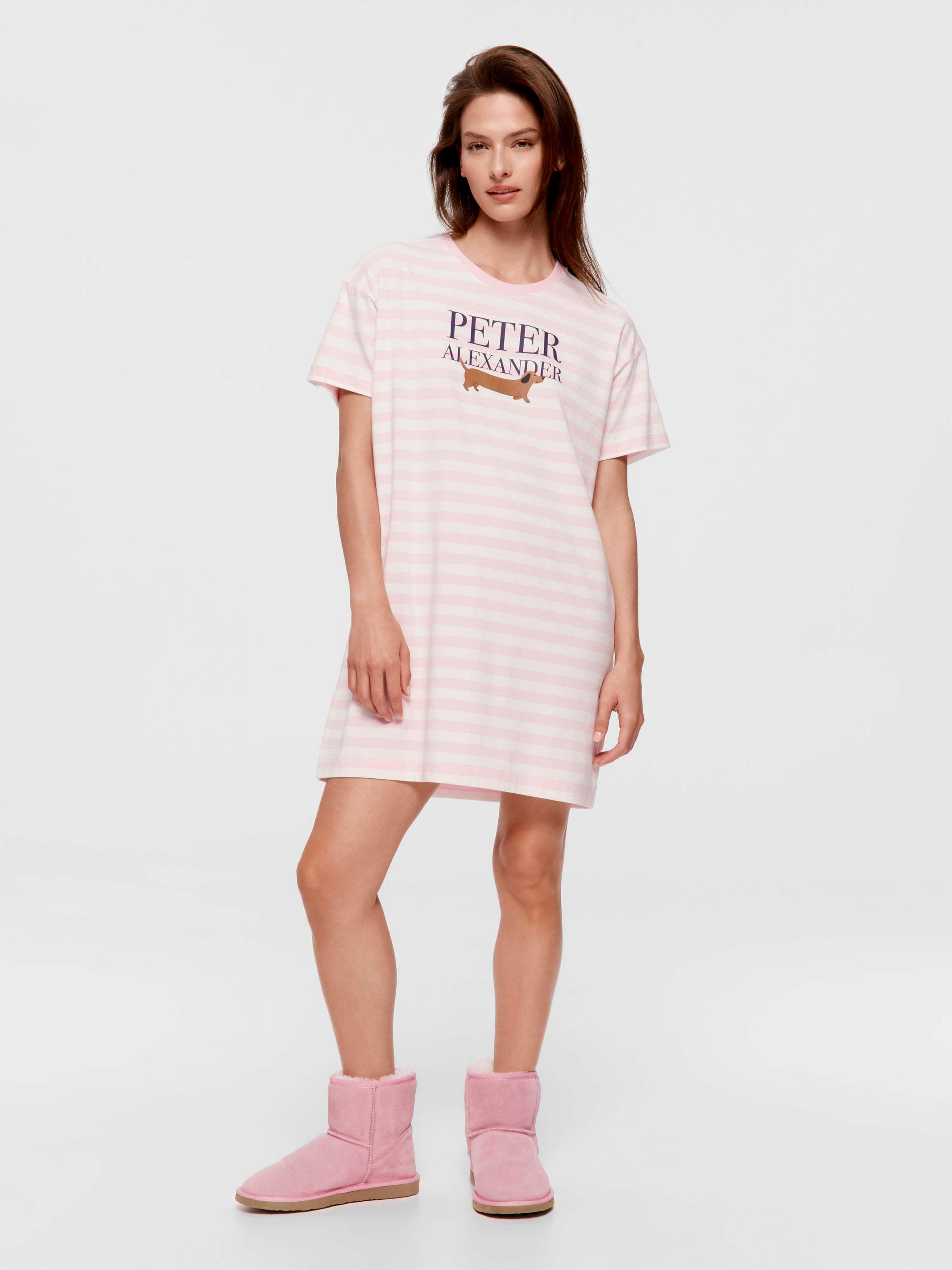 Pink Stripe Penny Slim Sleep Tee