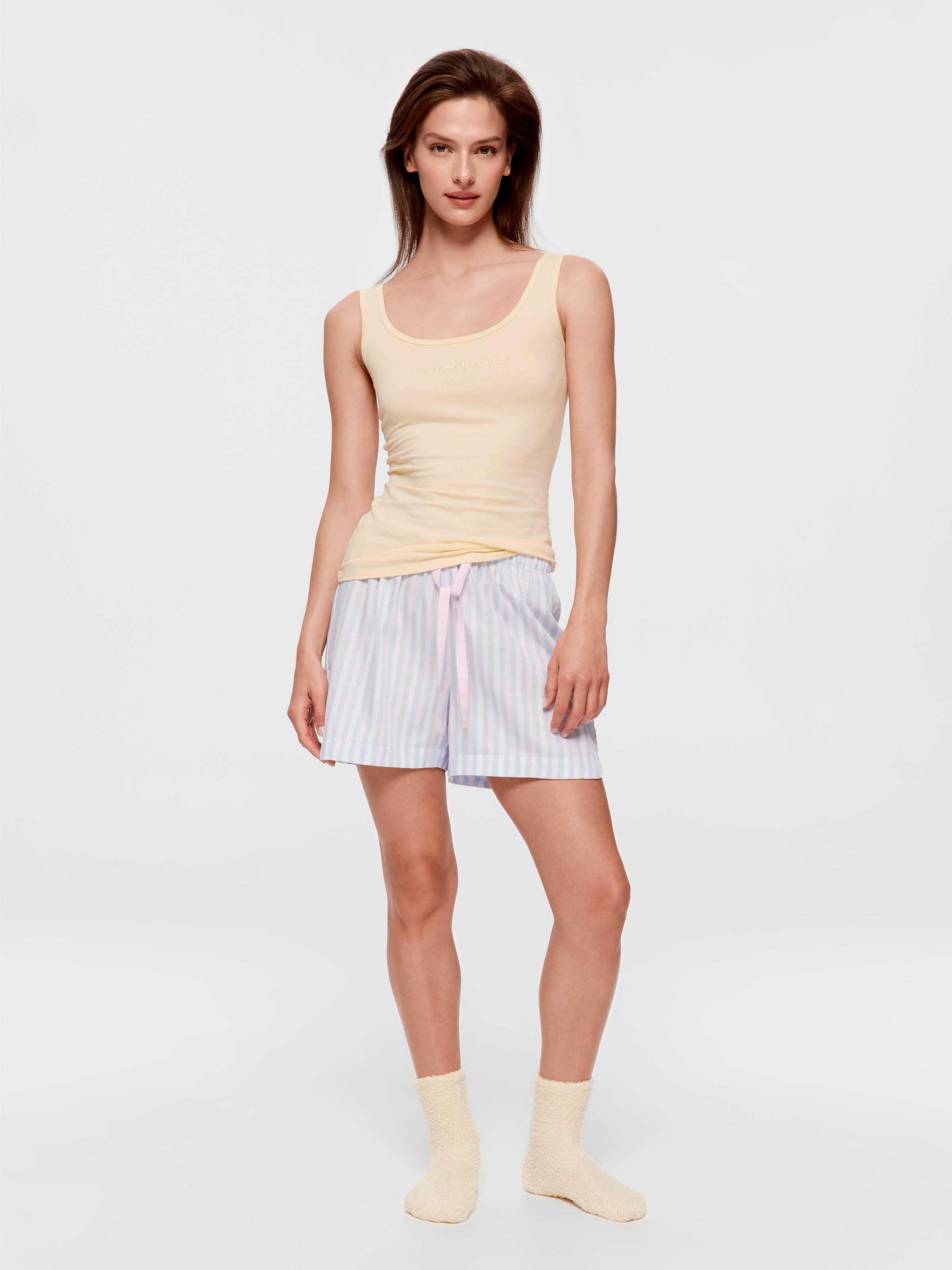 Blue Stripe 100% Cotton Gerri Short