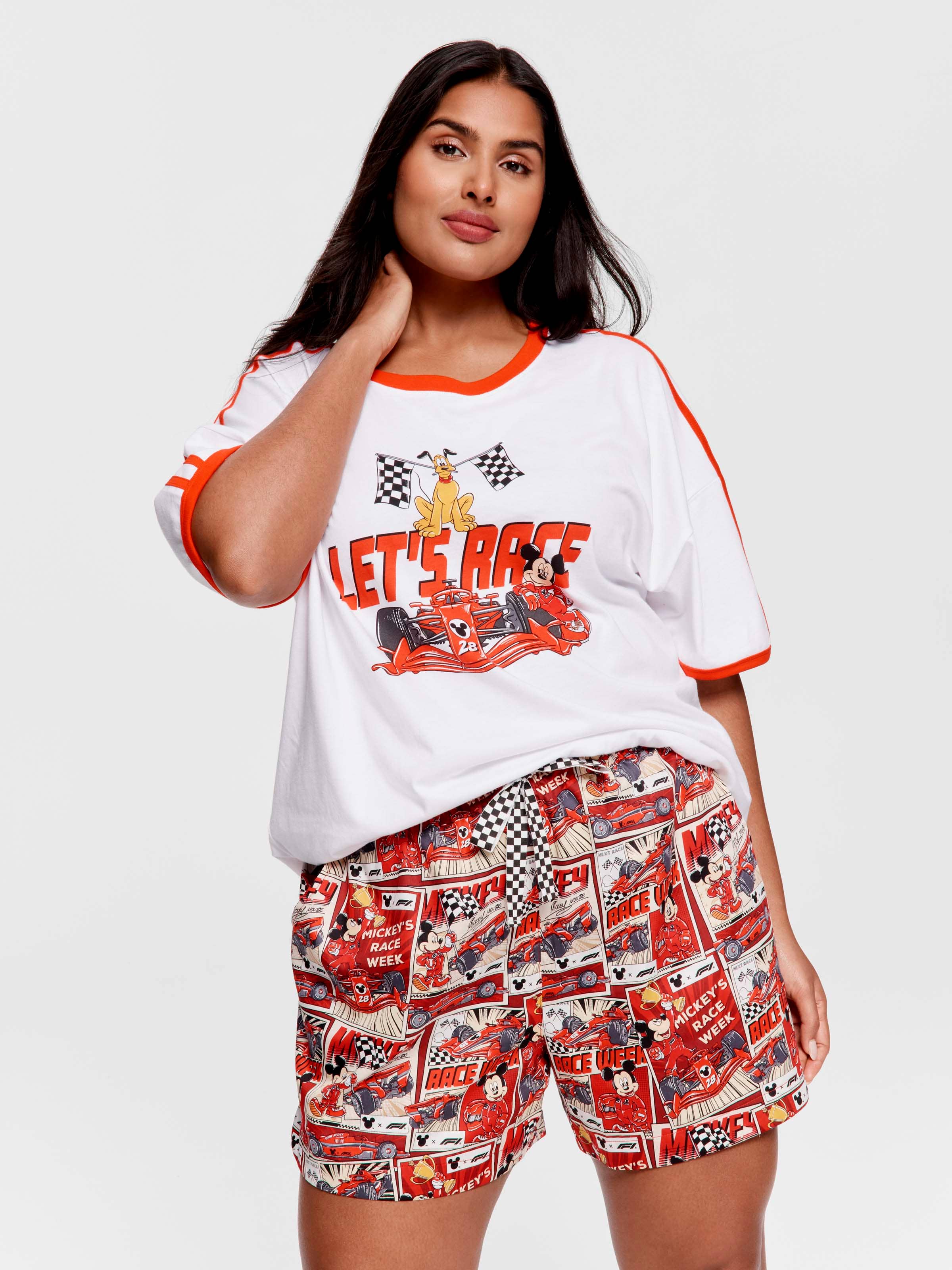 P.A. Plus F1 X Mickey Mouse 100% Cotton Gerri Short