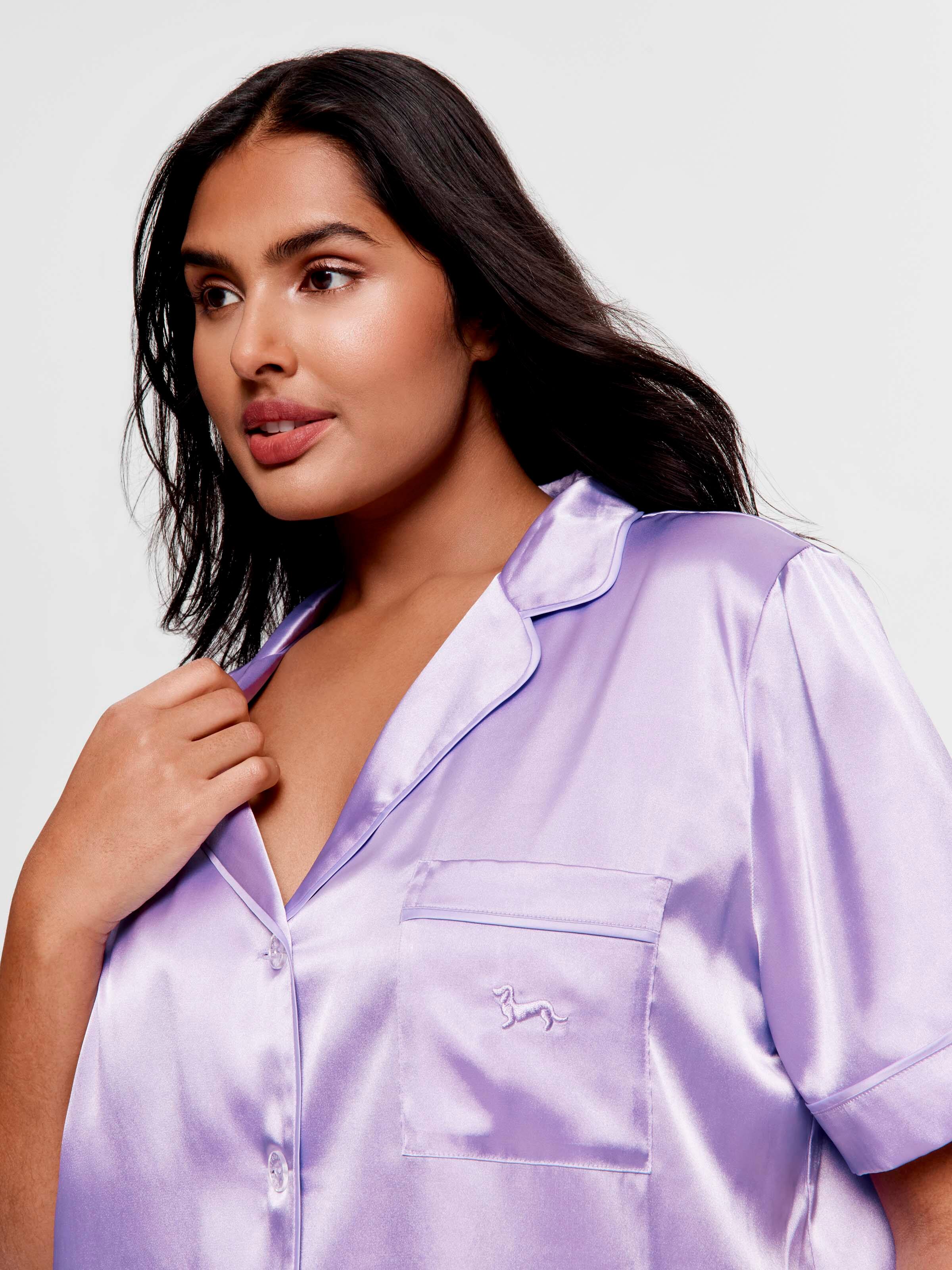 P.A. Plus Iris Chic Satin Shortie Pj Set