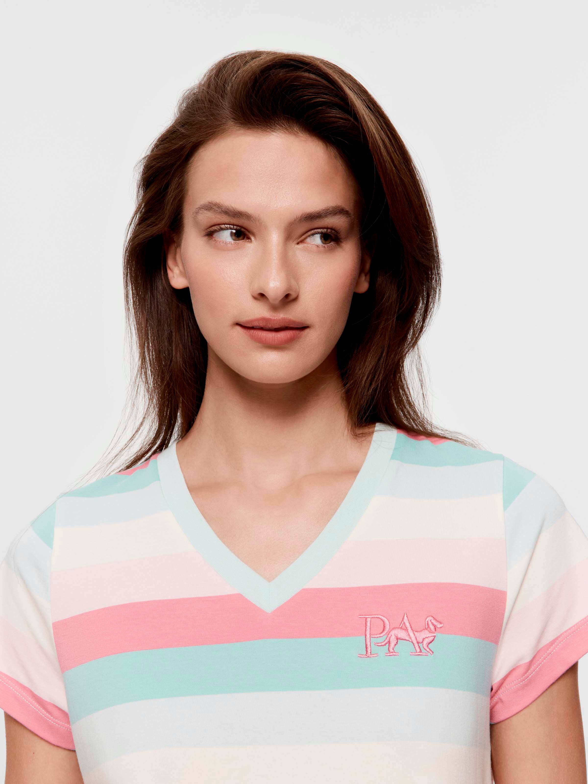 Pastel Stripe V Neck Nightie