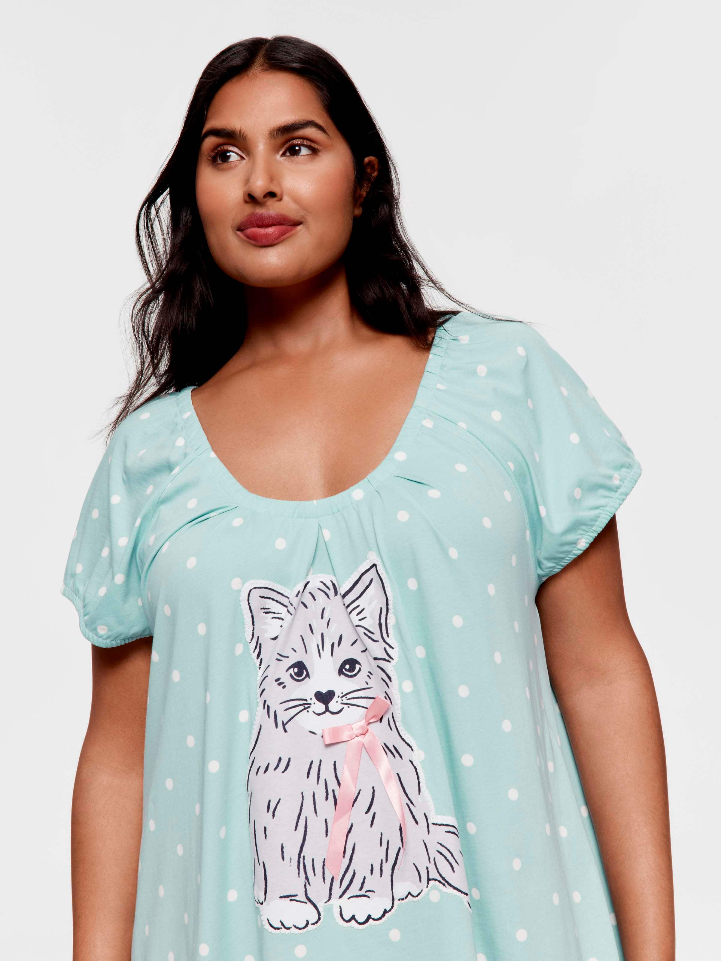 P.A. Plus Vintage Cat 100% Cotton Fashion Nightie