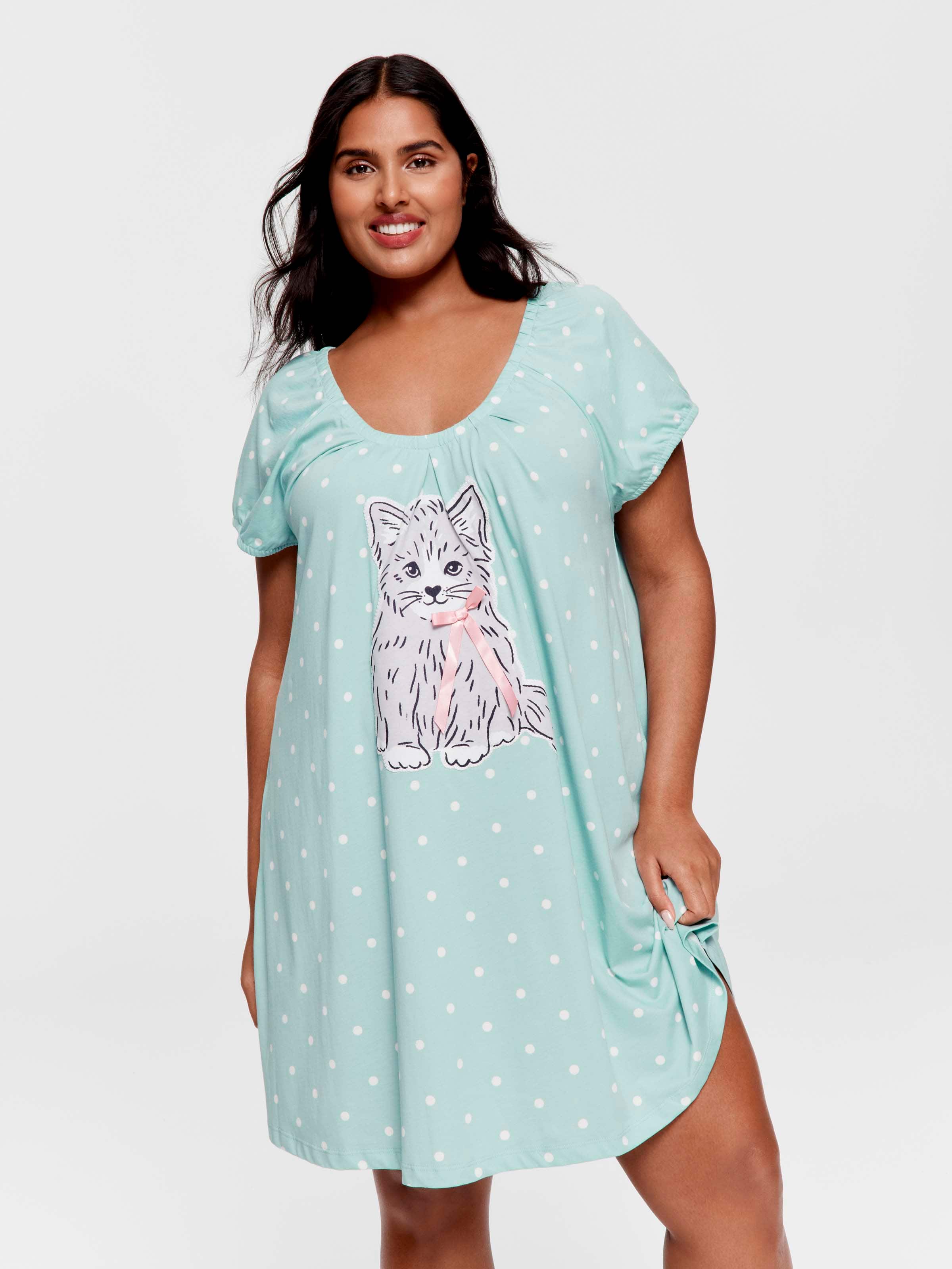 P.A. Plus Vintage Cat 100% Cotton Fashion Nightie