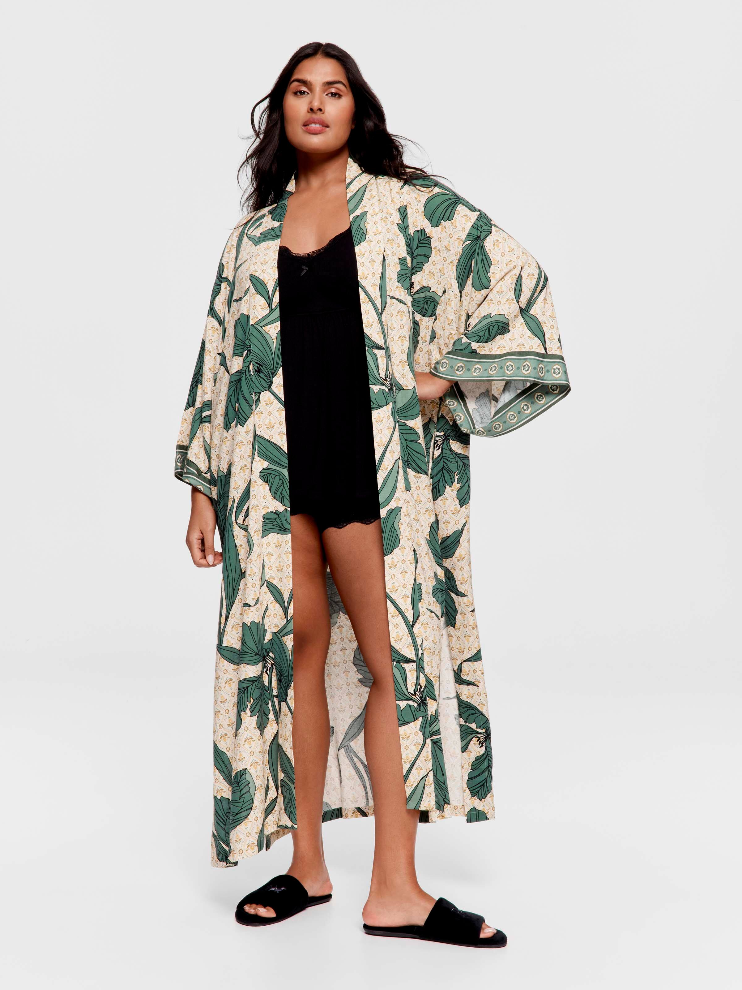P.A. Plus Wallpaper Long Kimono Gown