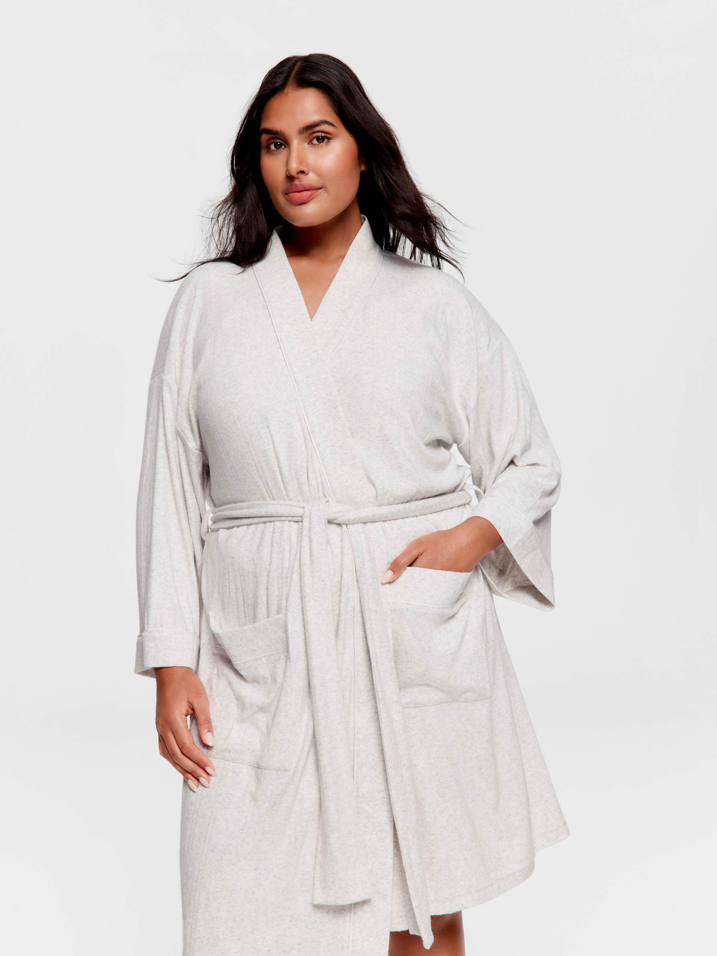 P.A. Plus Grey Marle Pointelle Gown