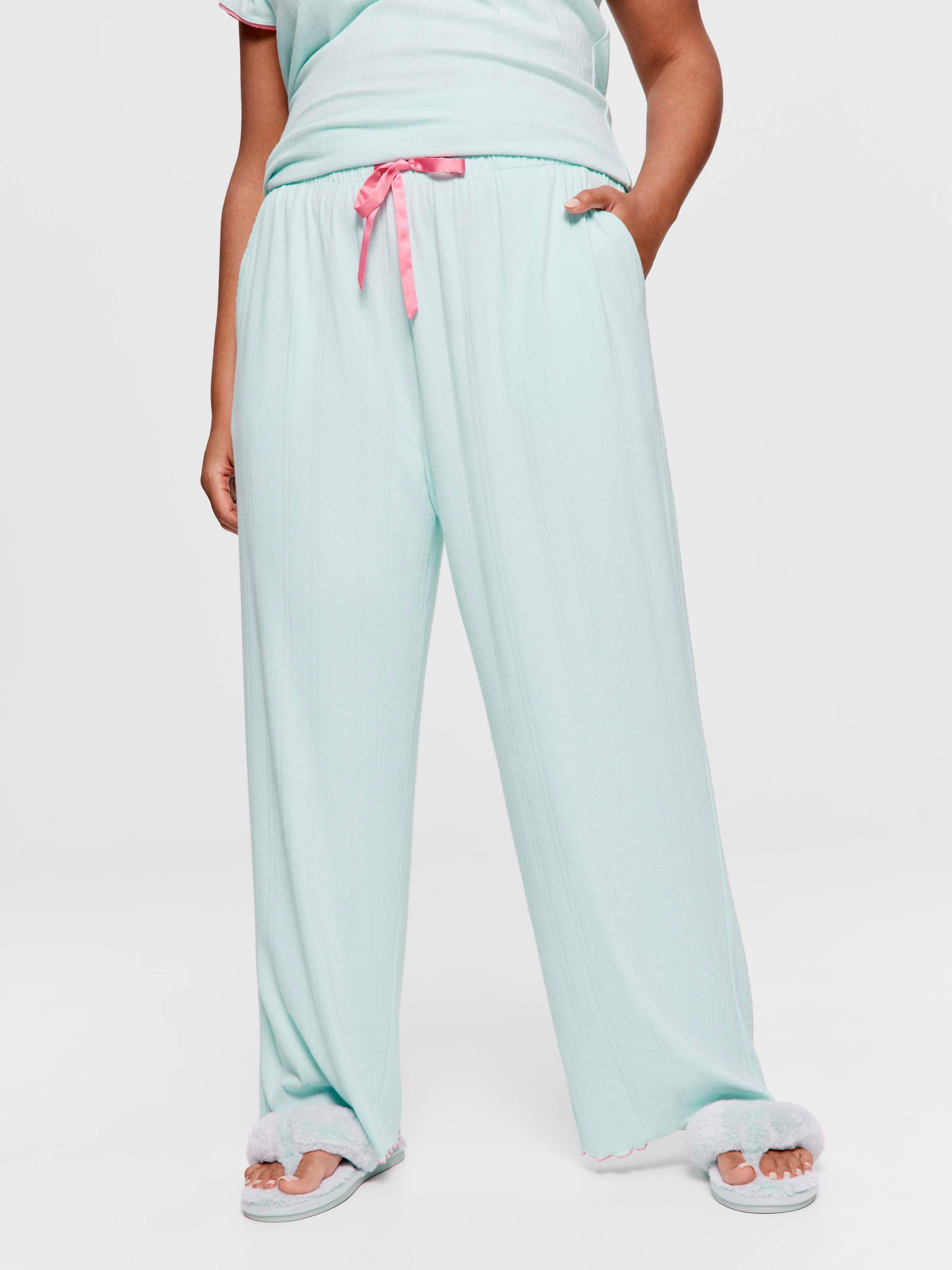 P.A. Plus Mint Pointelle Straight Leg Pj Pant