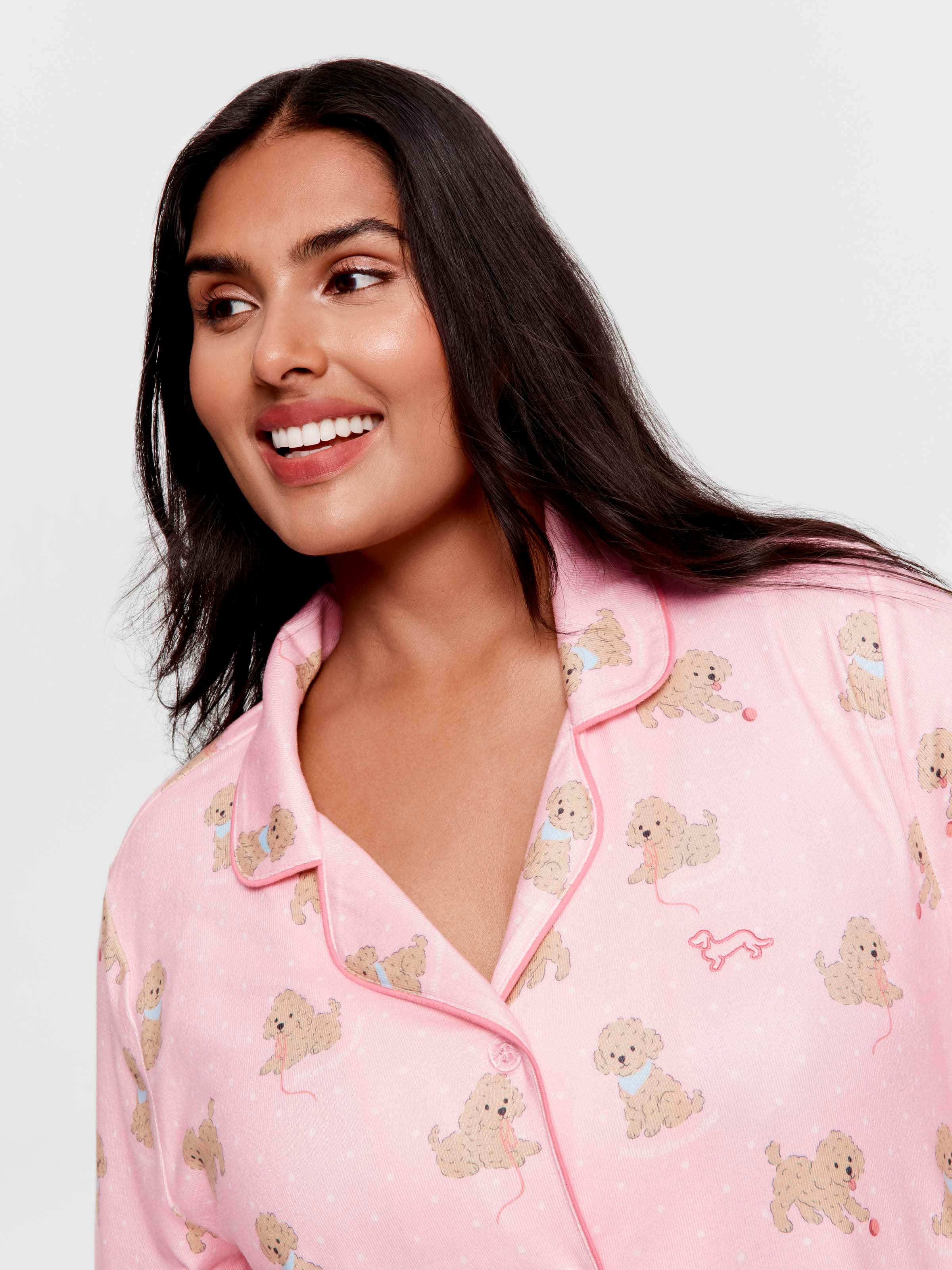 P.A. Plus Playful Puppy Plush Shortie Pj Set