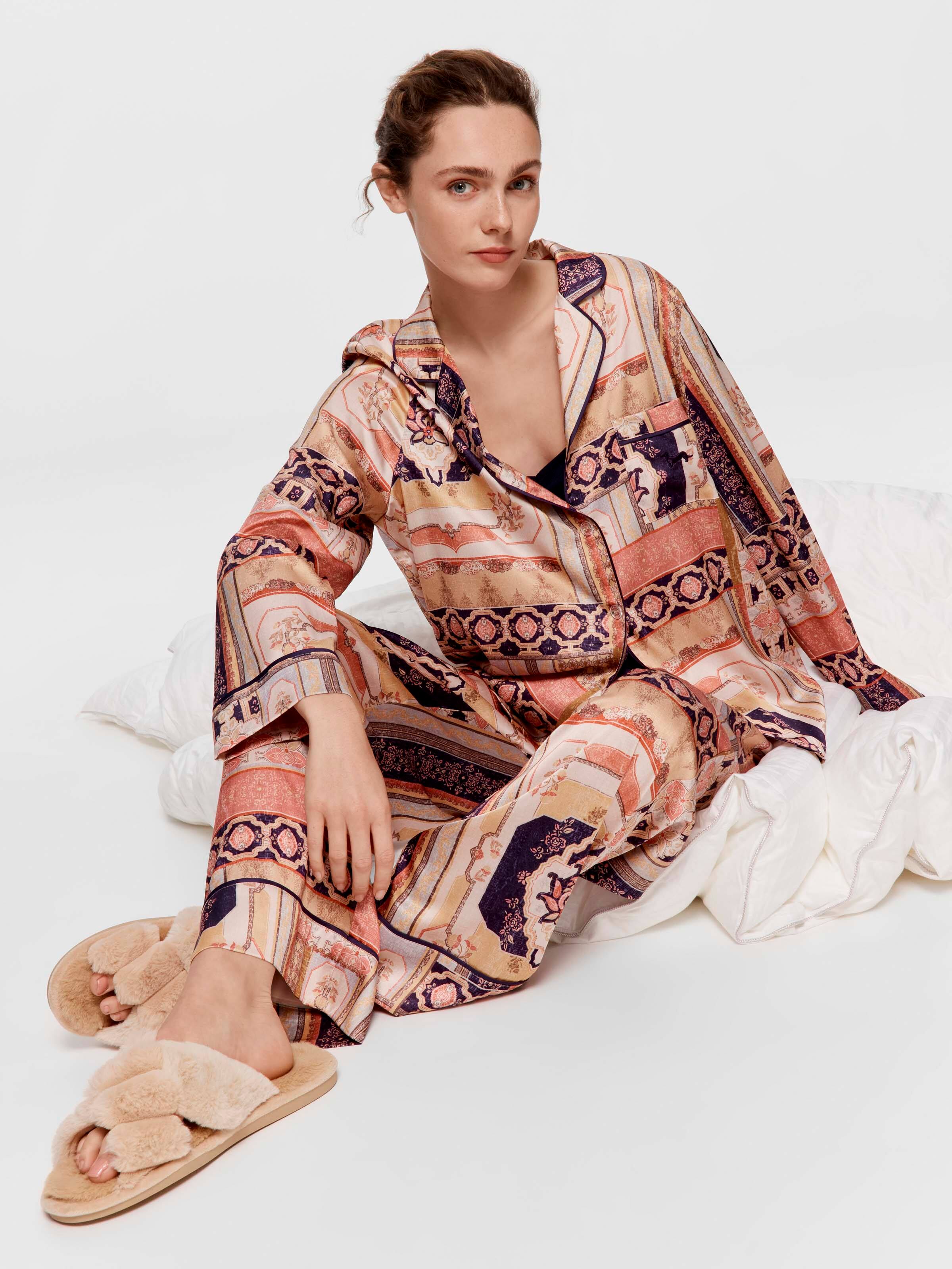Tile Long Satin Pj Set