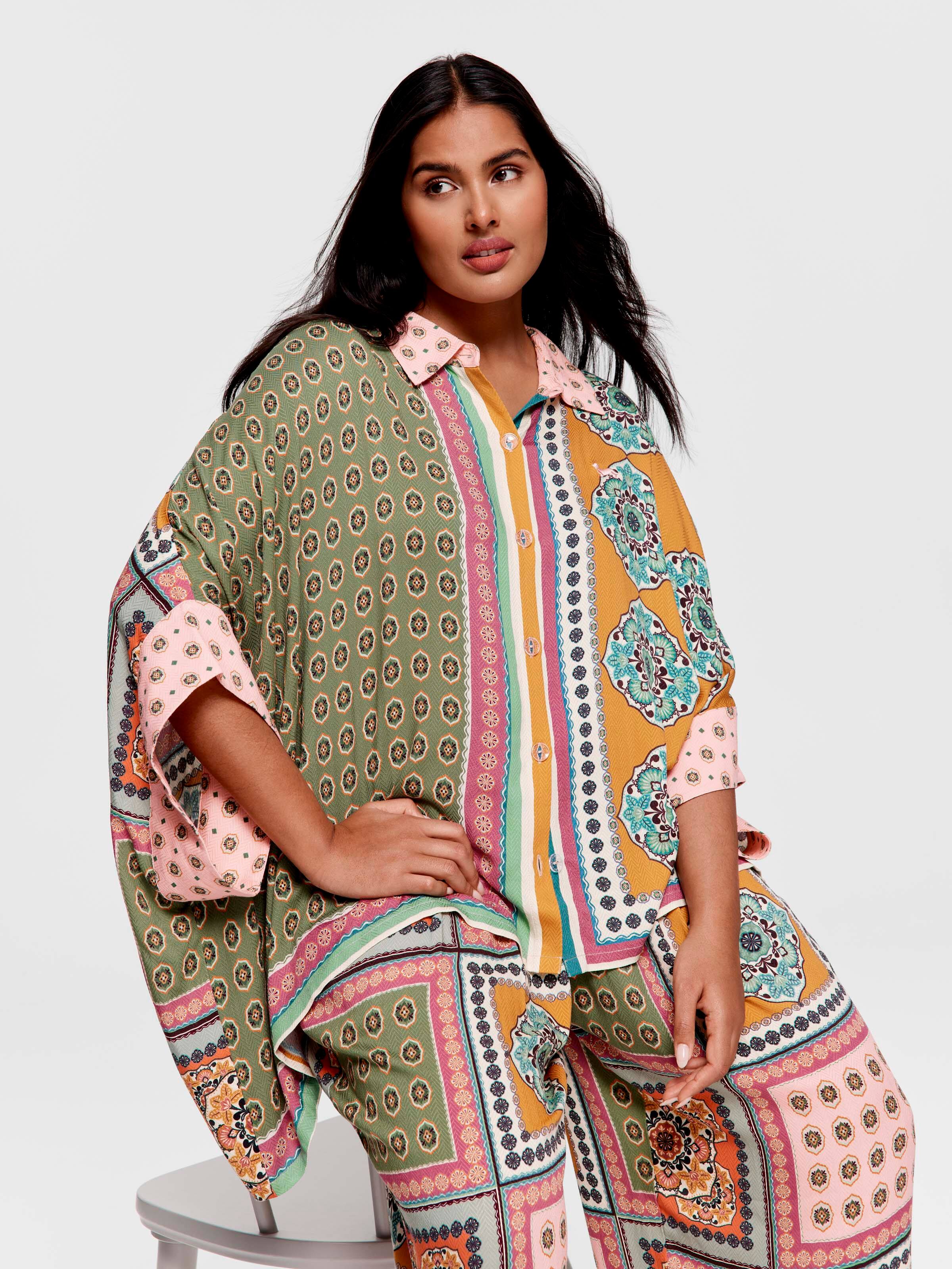 P.A. Plus Fashion Tile Oversized Shirt