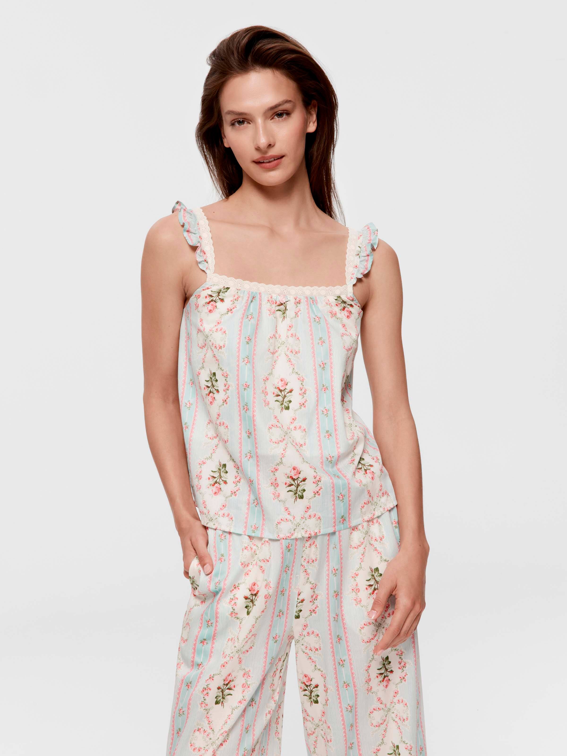 Vintage Floral 100% Soft Cotton Cami