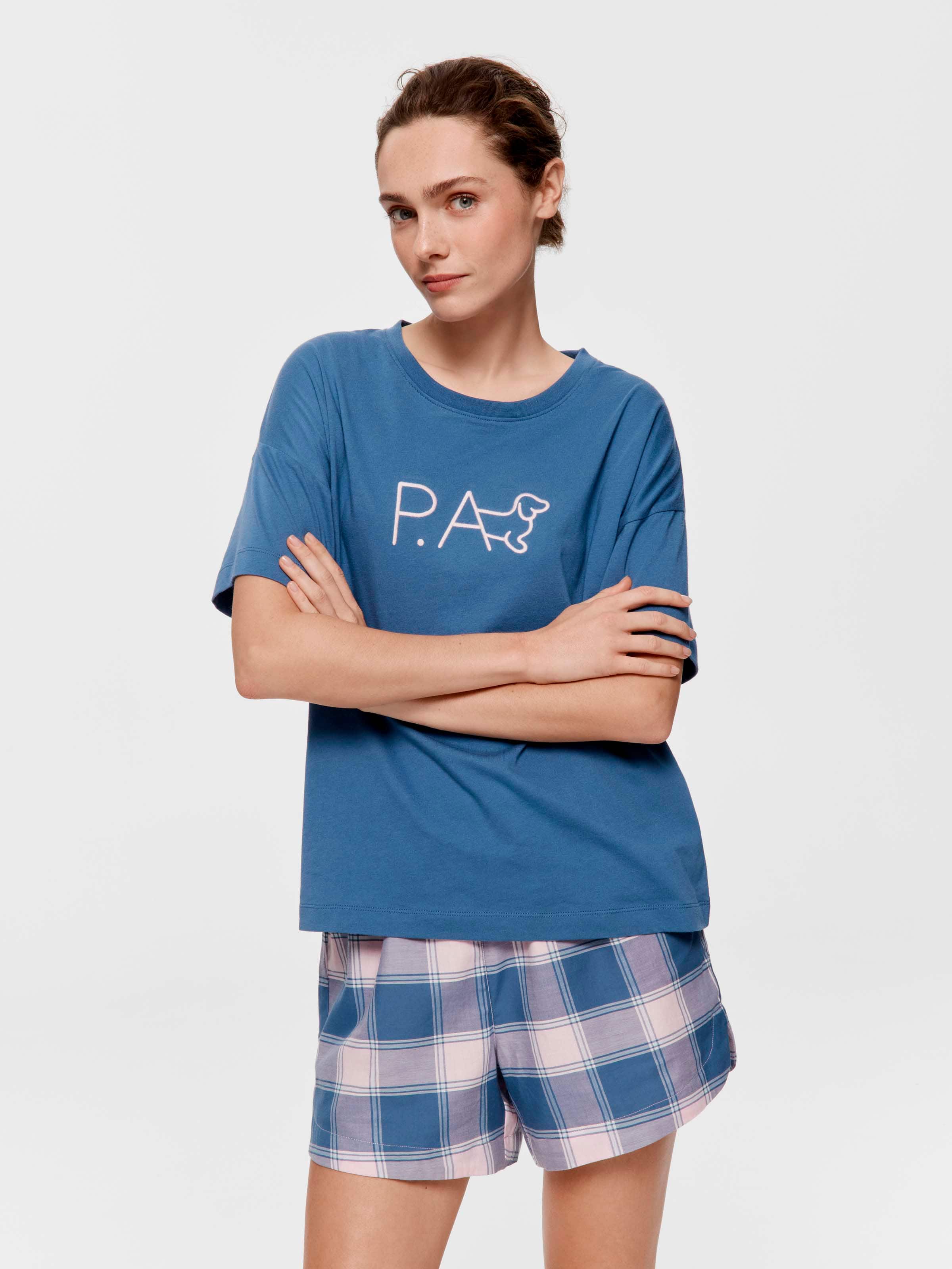 Navy Logo 100% Cotton Oversized Tee