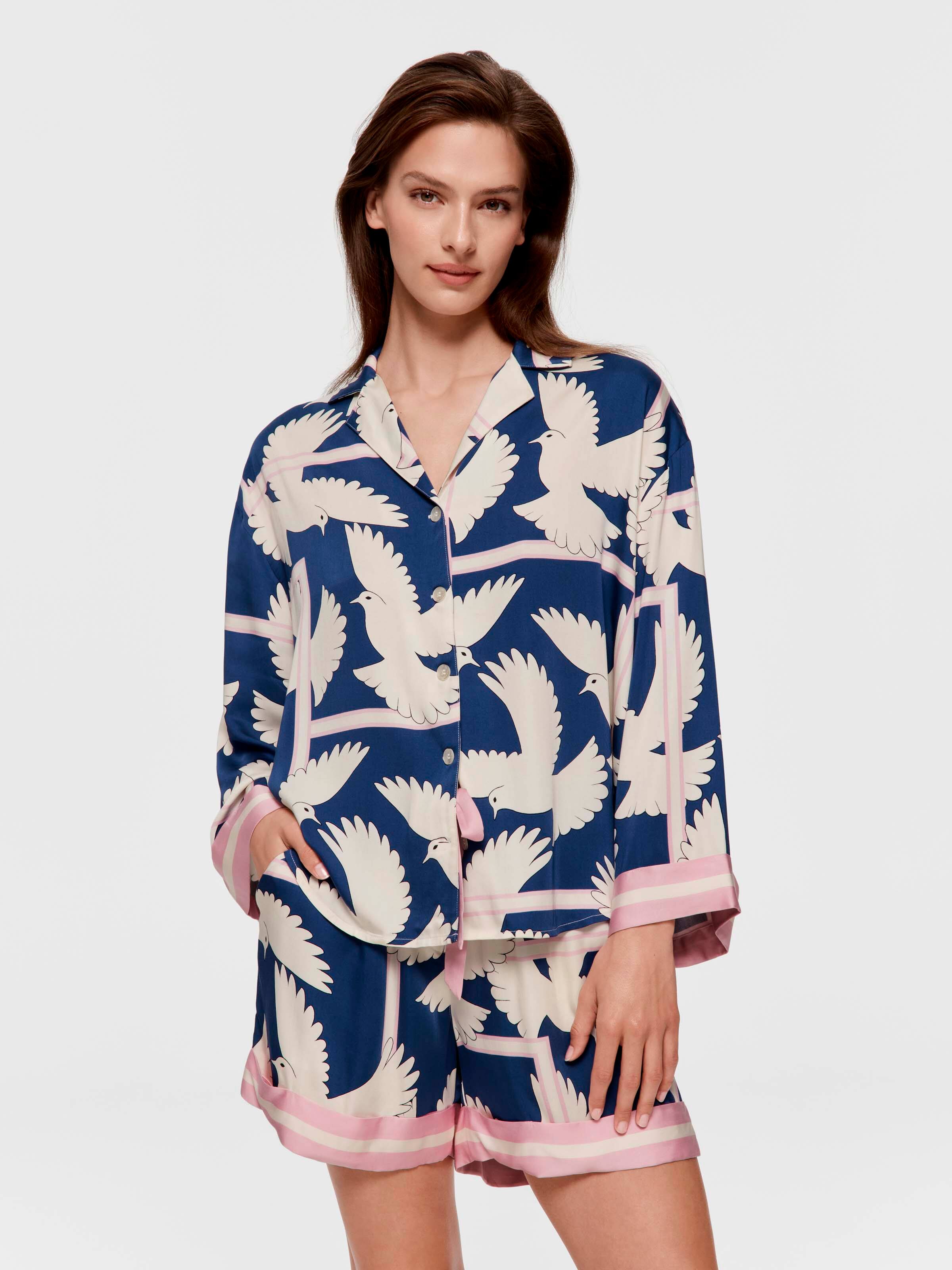 Dove Tile Viscose Shortie Pj Set