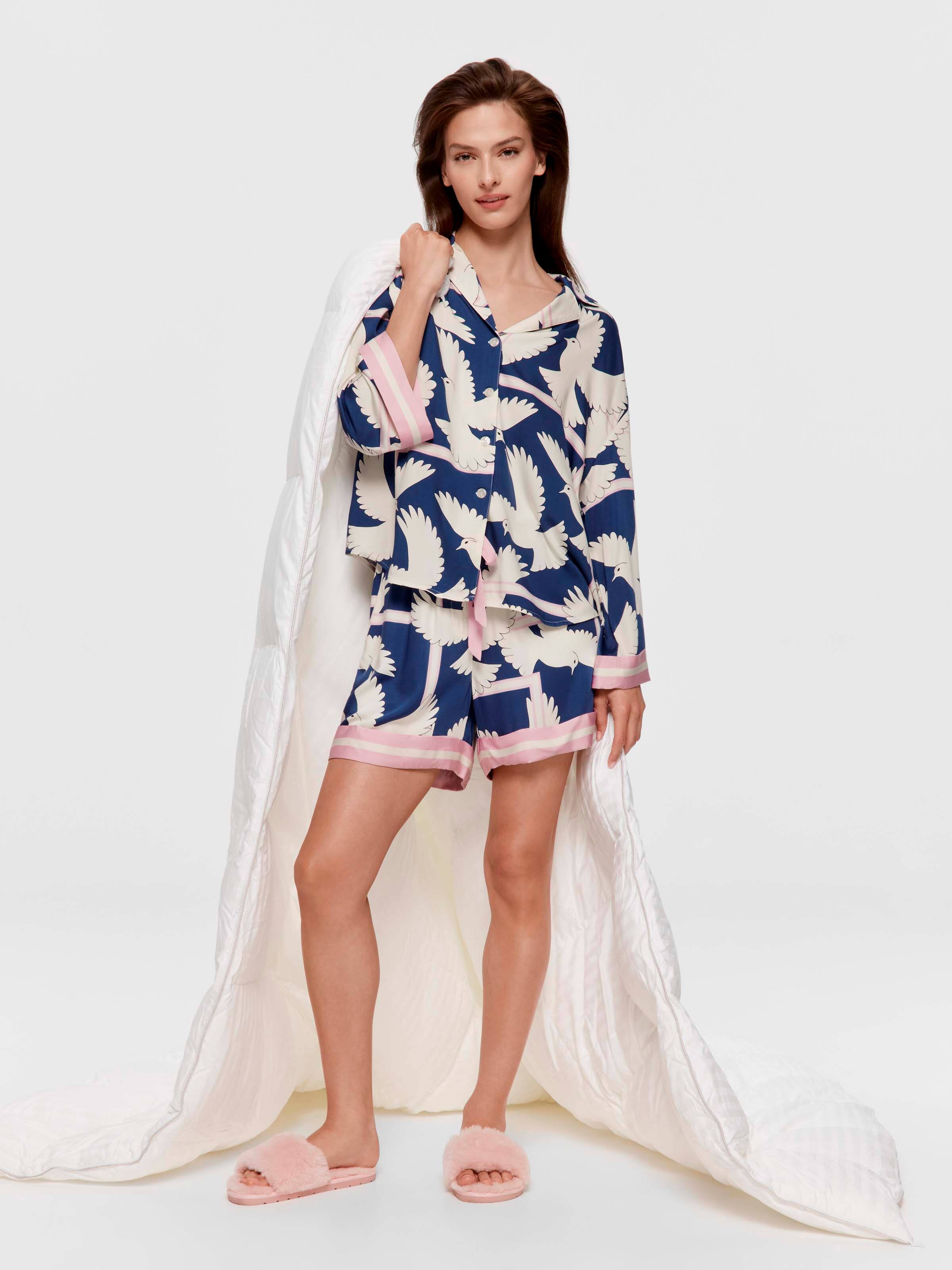 Dove Tile Viscose Shortie Pj Set